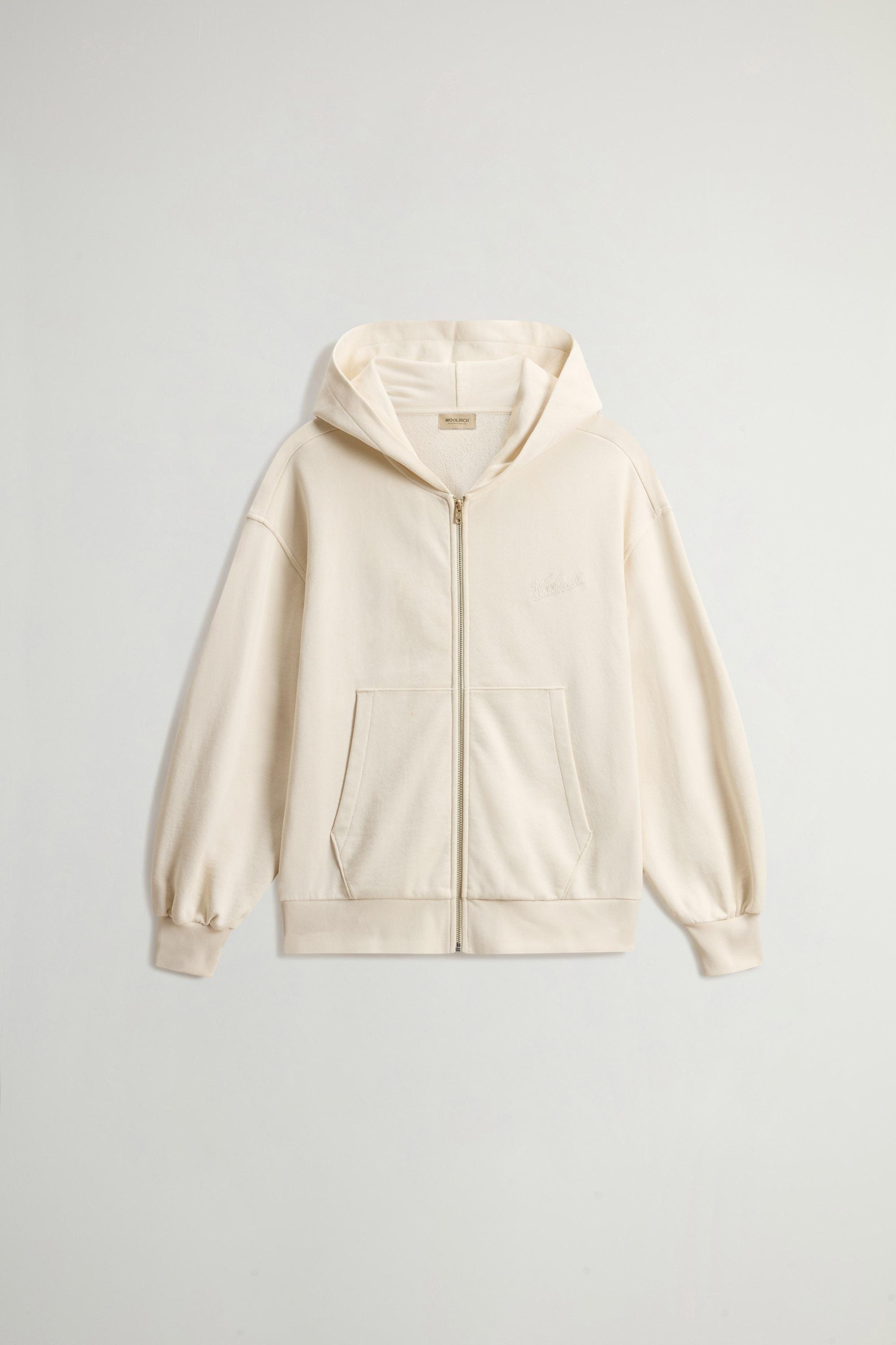 Full-Zipper Hoodie in Pure Cotton White photo 5 | Woolrich