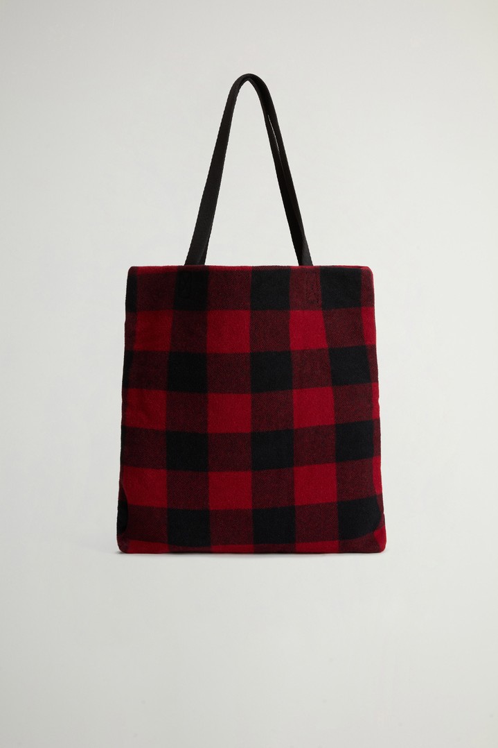Medium Tote Bag in Checked Italian Wool Blend Red photo 4 | Woolrich