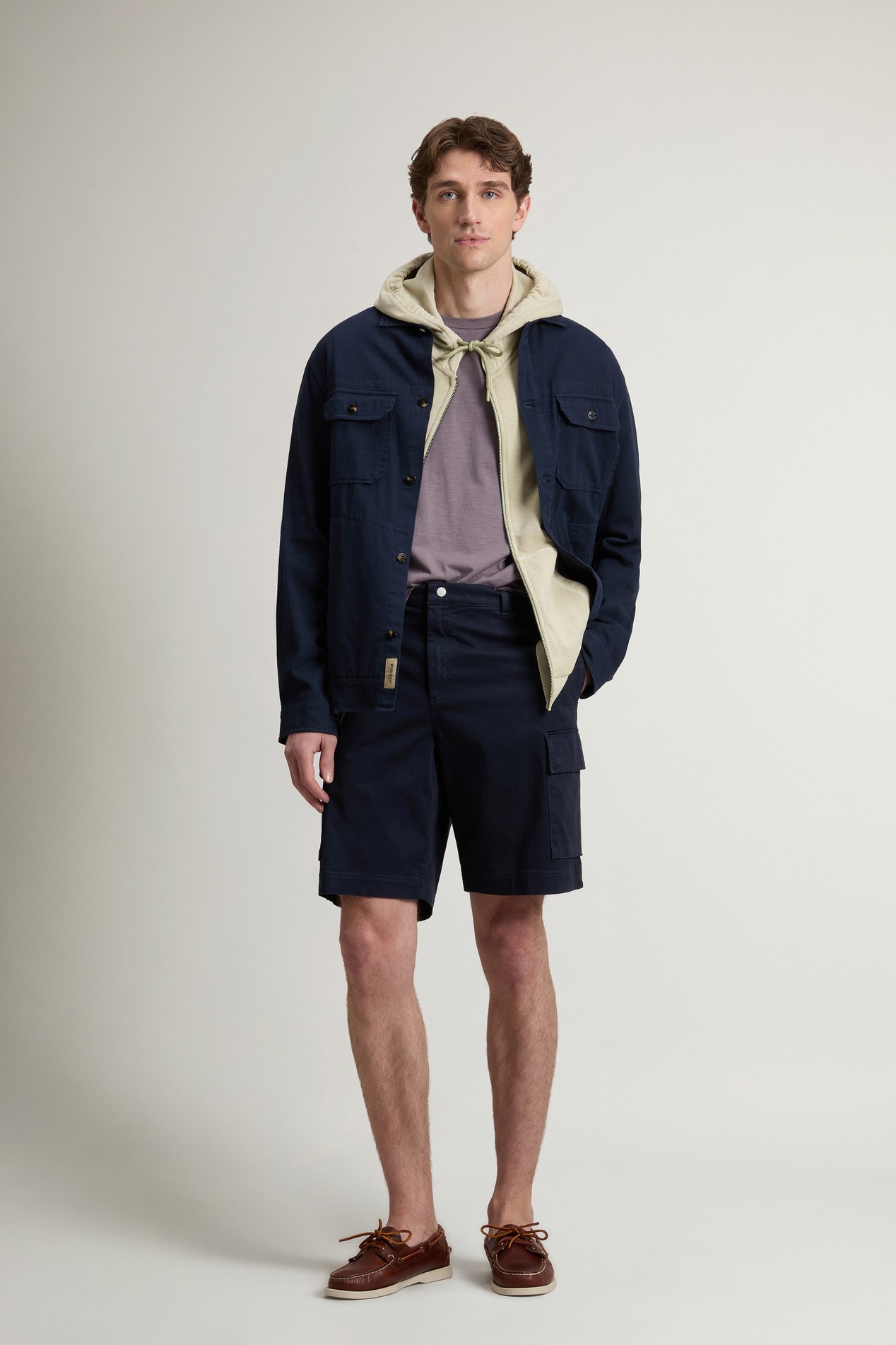 LINEN BLEND SAFARI OVERSHIRT GD Blue photo 2 | Woolrich