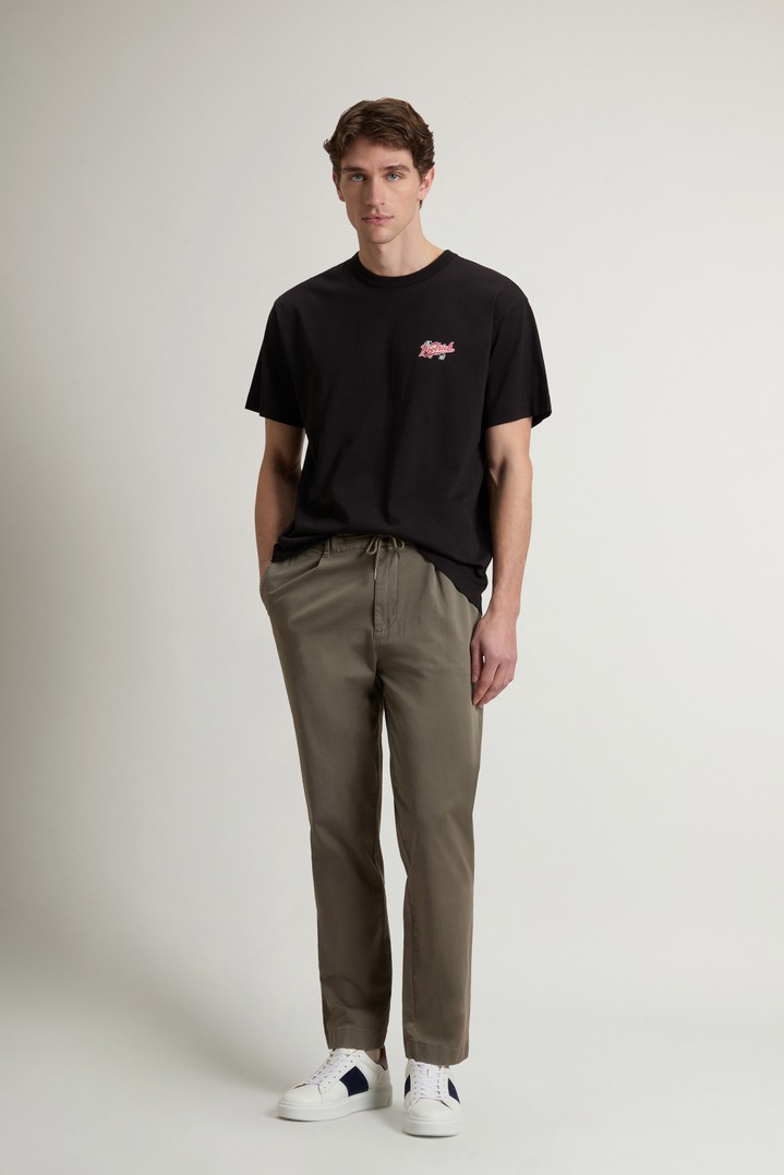 COTTON EMBLEM T-SHIRT Black photo 2 | Woolrich