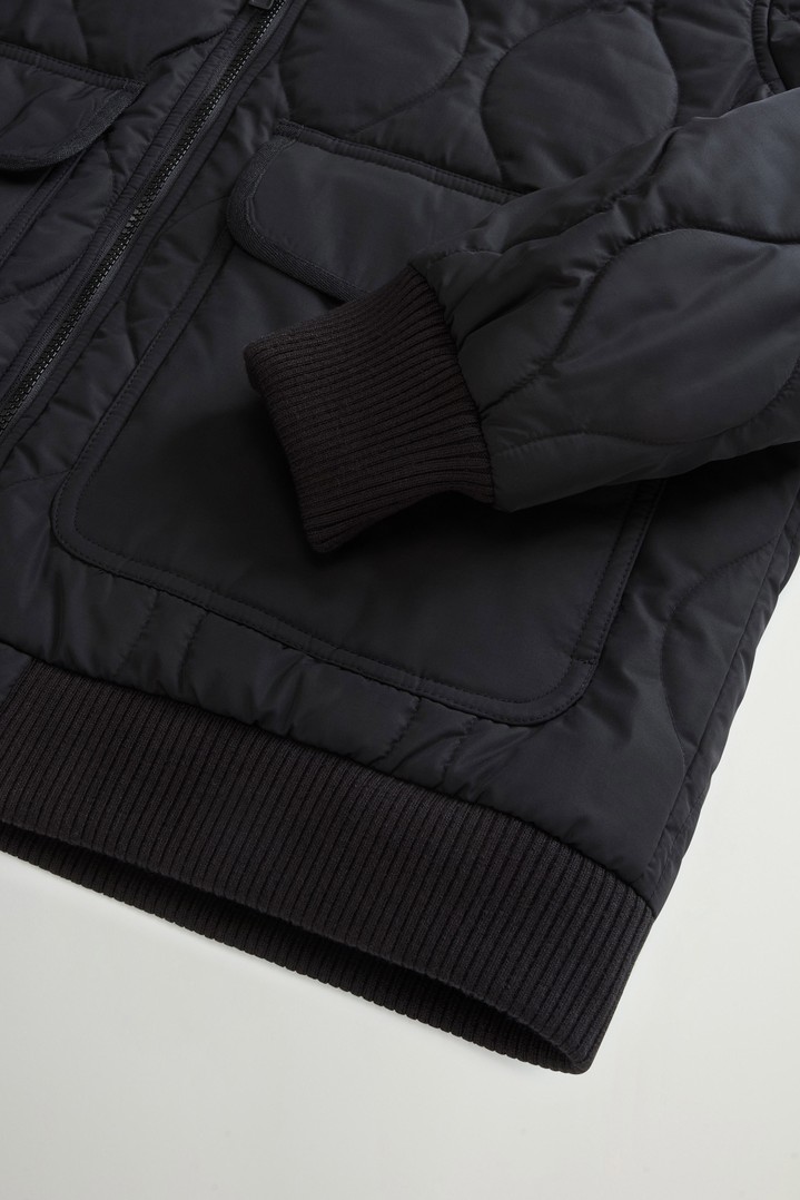 Quilted Bomber Jacket in Glossy Nylon Black photo 7 | Woolrich