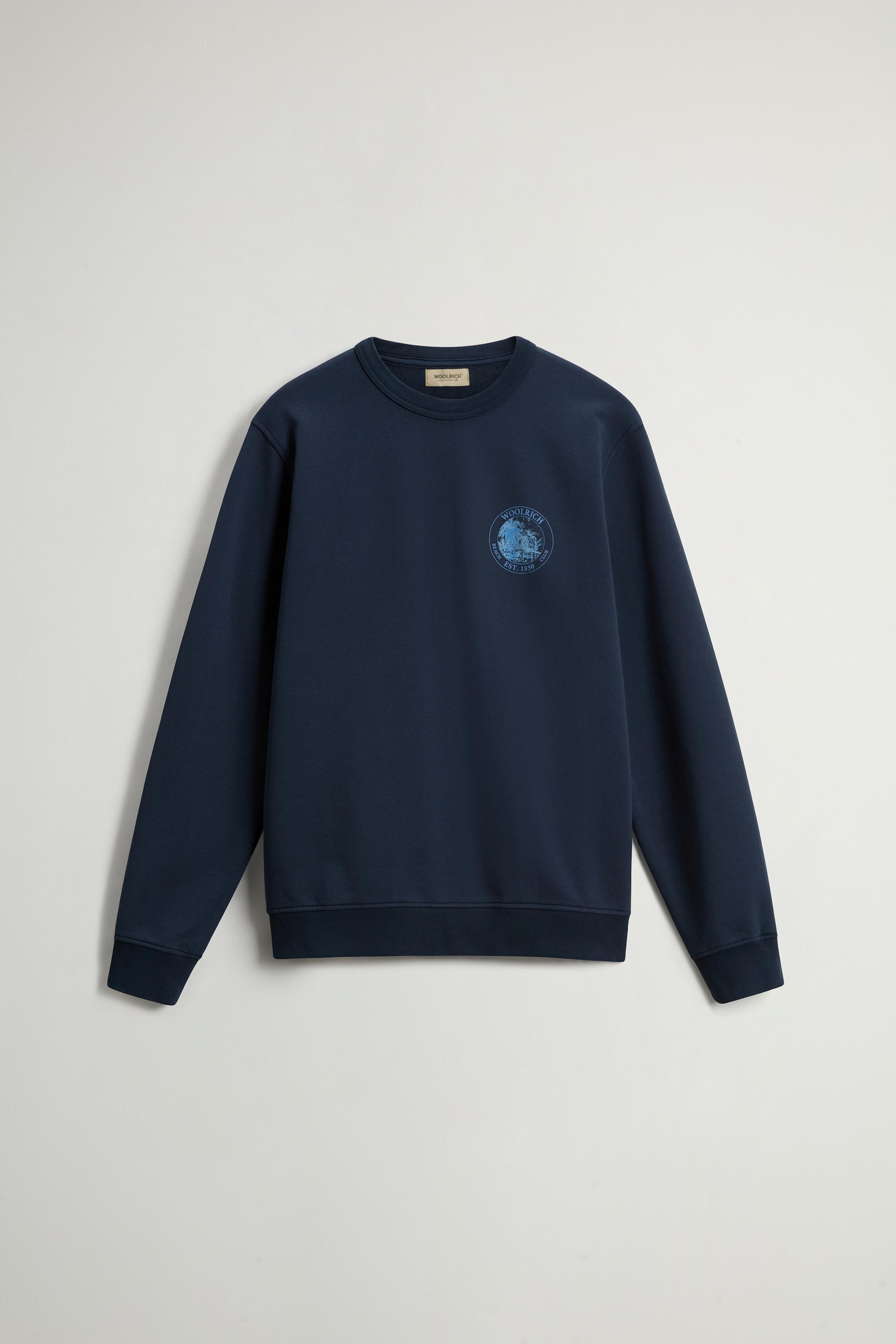 Crewneck Sweatshirt in Pure Cotton with Print Blue photo 1 | Woolrich