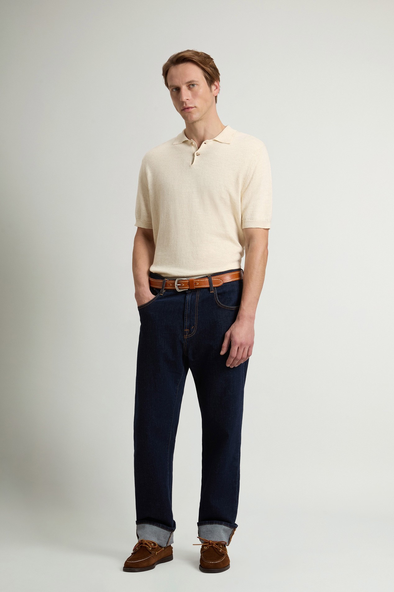 COTTON LINEN POLO Beige photo 2 | Woolrich