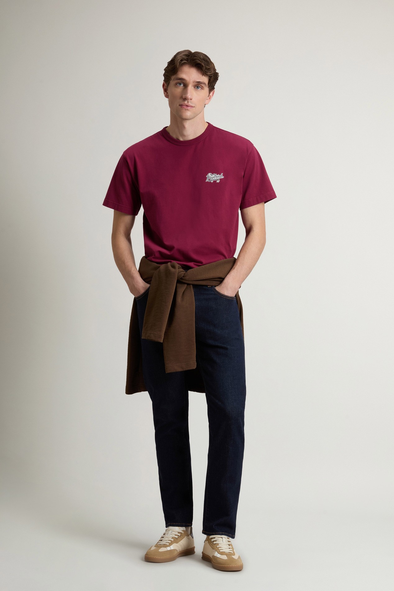 COTTON EMBLEM T-SHIRT Burgundy photo 2 | Woolrich