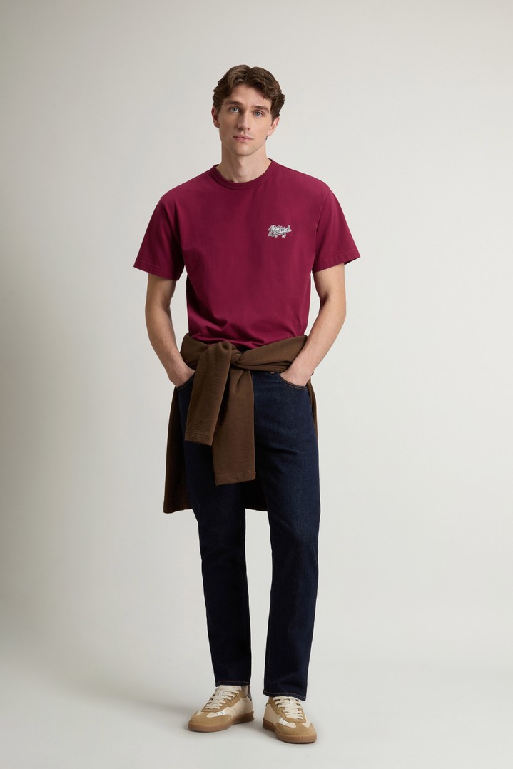 COTTON EMBLEM T-SHIRT Burgundy photo 2 | Woolrich