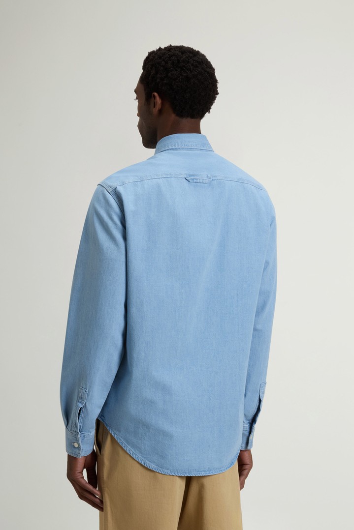 Shirt in Lightweight Pure Cotton Denim Blue photo 3 | Woolrich