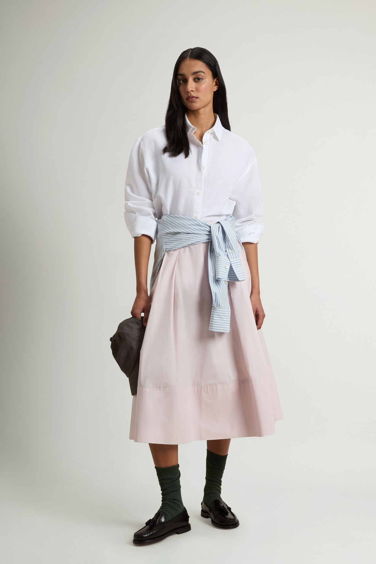 COTTON LINEN YD BOYFRIEND SHIRT White photo 2 | Woolrich