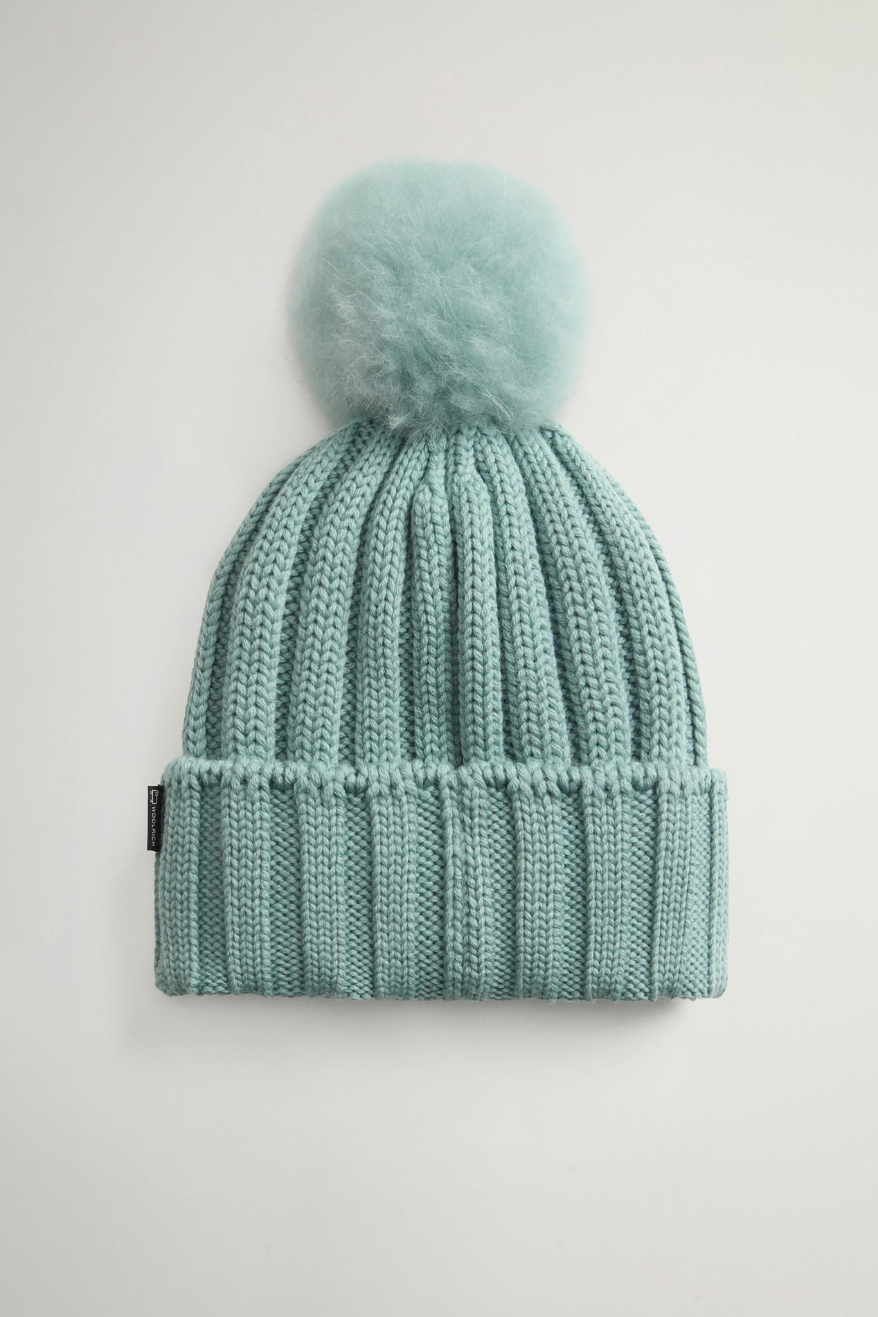 Merino Virgin Wool Beanie with Removable Cashmere Pompom Green photo 2 | Woolrich
