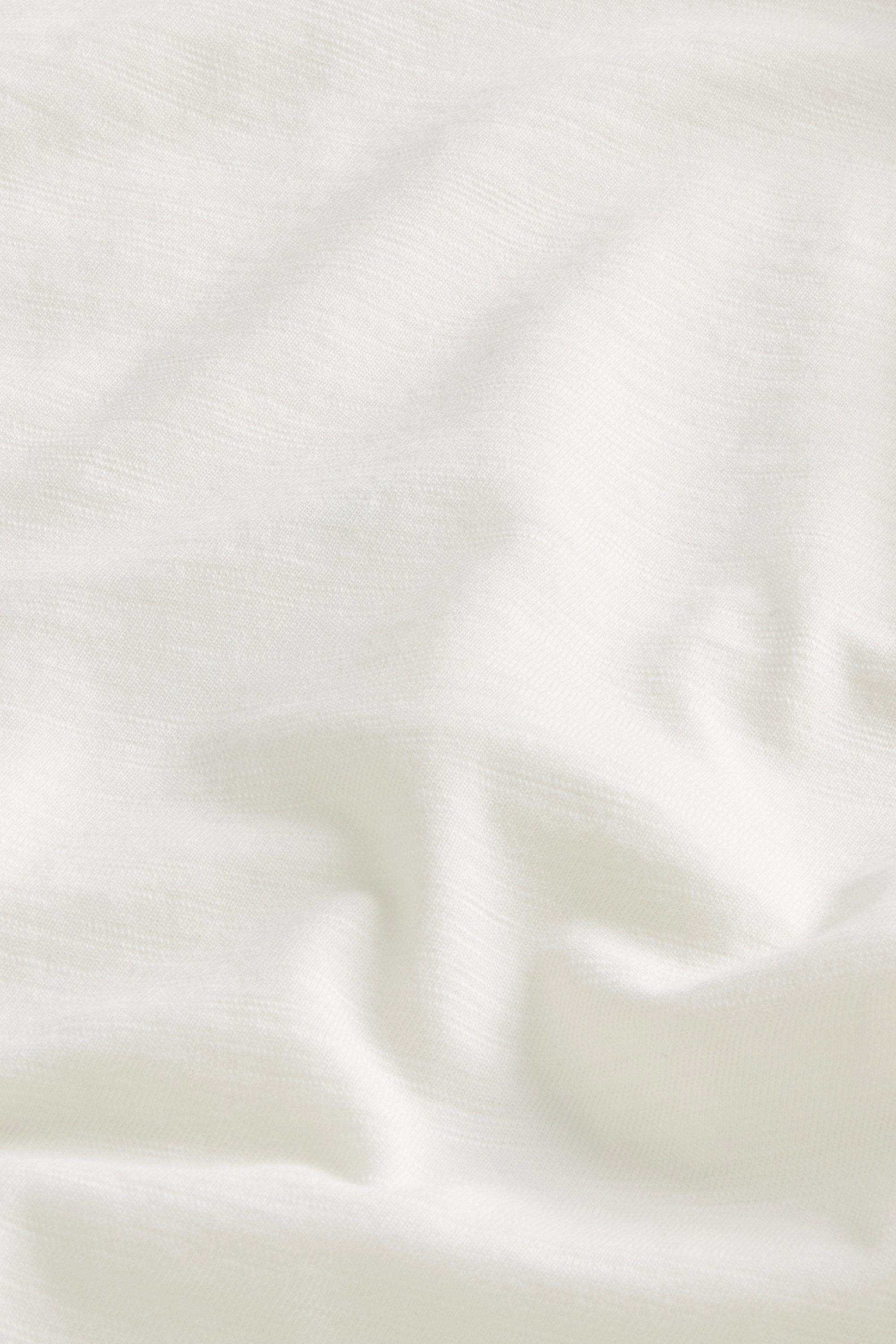 Slub V-Neck T-Shirt in Pure Cotton White photo 2 | Woolrich