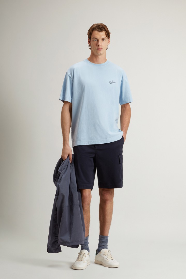 COTTON GRAPHIC T-SHIRT Blue photo 2 | Woolrich