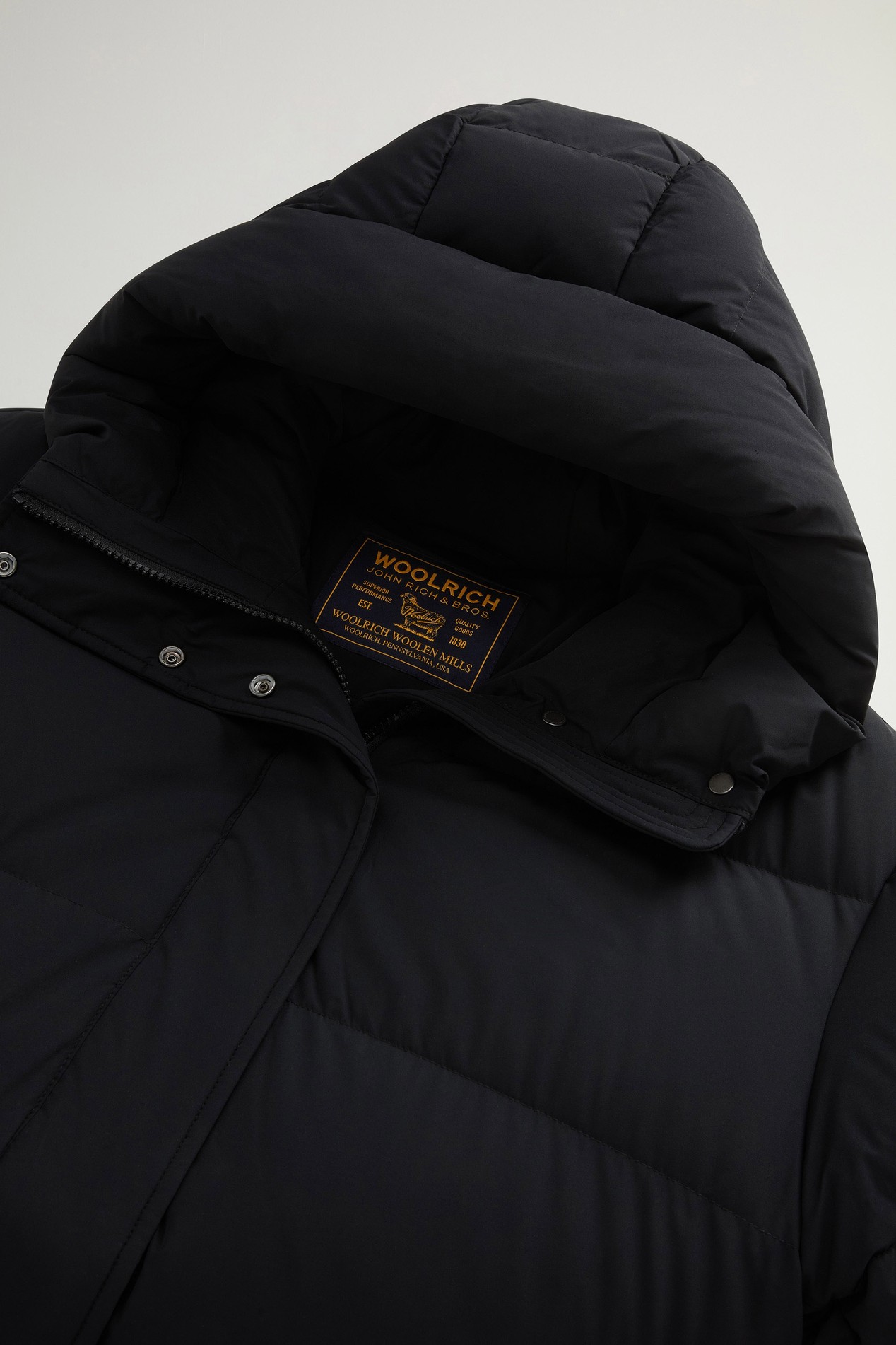 Quilted Madison Parka in Matte Stretch Nylon Black photo 6 | Woolrich