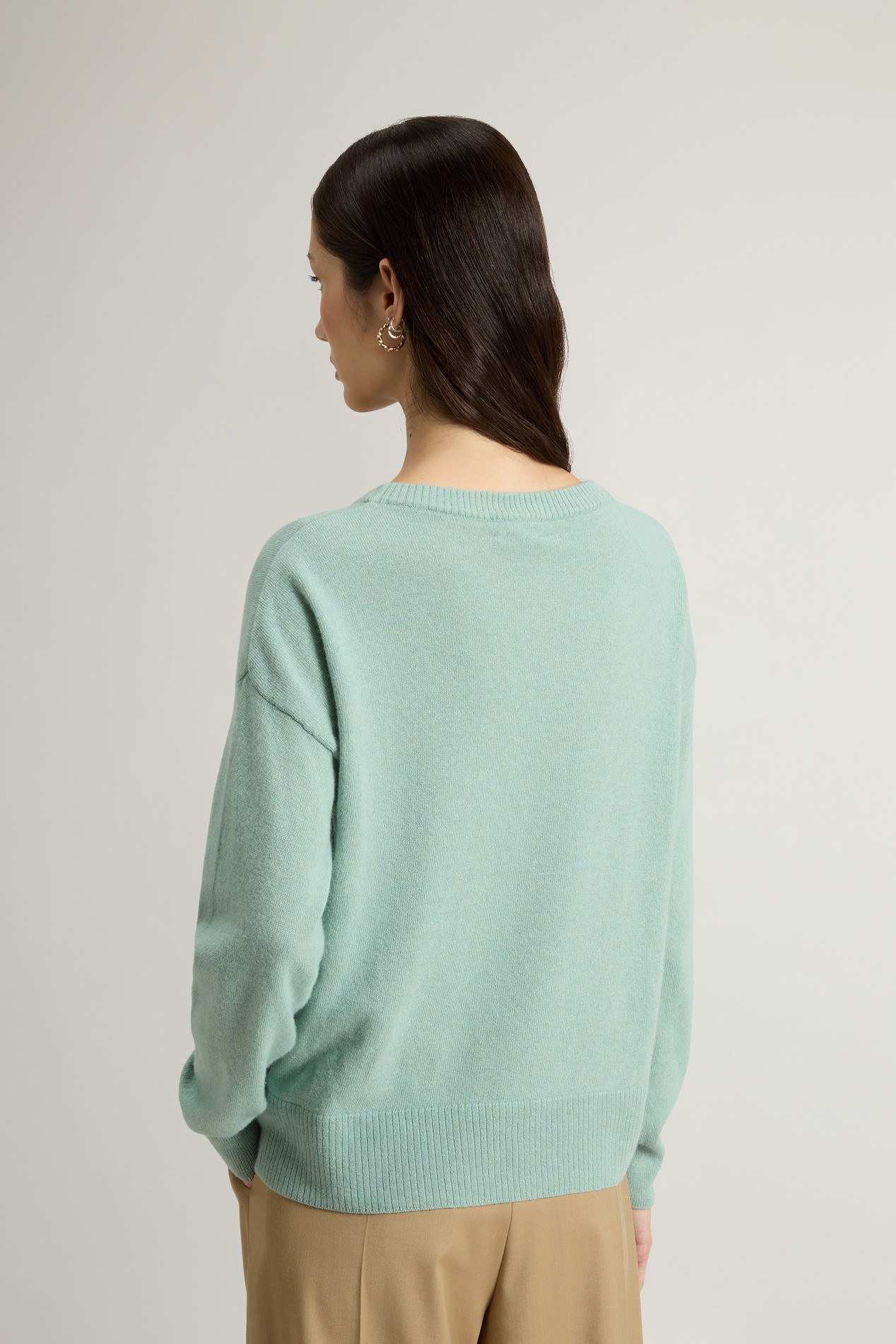 Crewneck Sweater in Virgin Wool and Cashmere Blend Green photo 3 | Woolrich