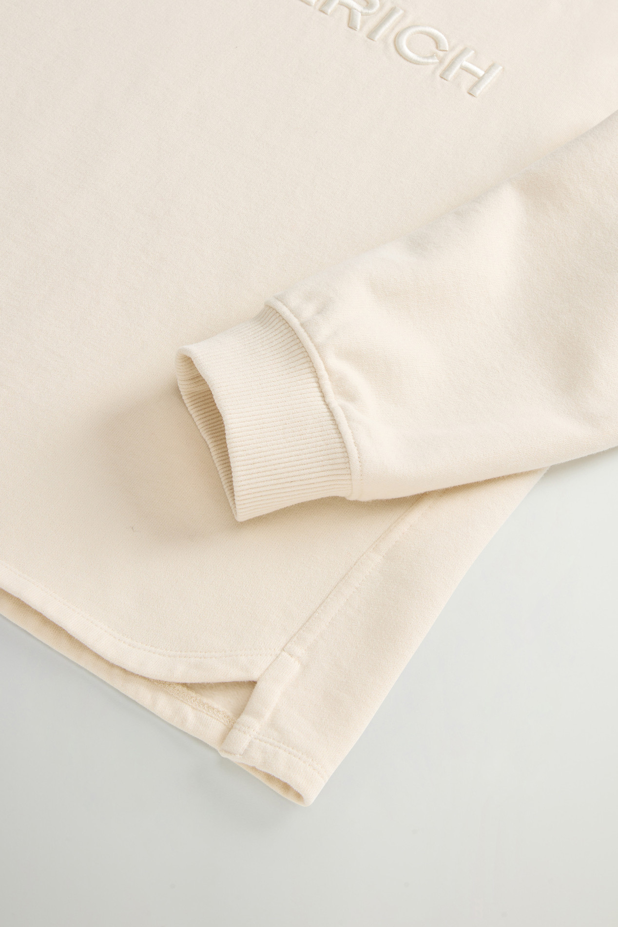 Pure Cotton Crewneck Sweatshirt with Embroidered Lettering on the Chest White photo 3 | Woolrich