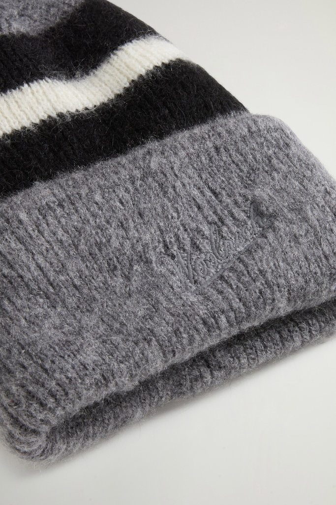 MOHAIR WOOL STRIPED BEANIE Bleu photo 4 | Woolrich