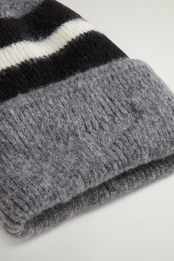 MOHAIR WOOL STRIPED BEANIE Bleu photo 4 | Woolrich