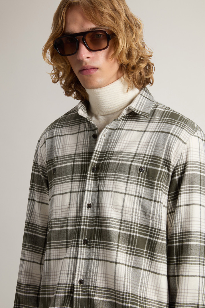 Pure Cotton Flannel Checked Shirt Green photo 4 | Woolrich
