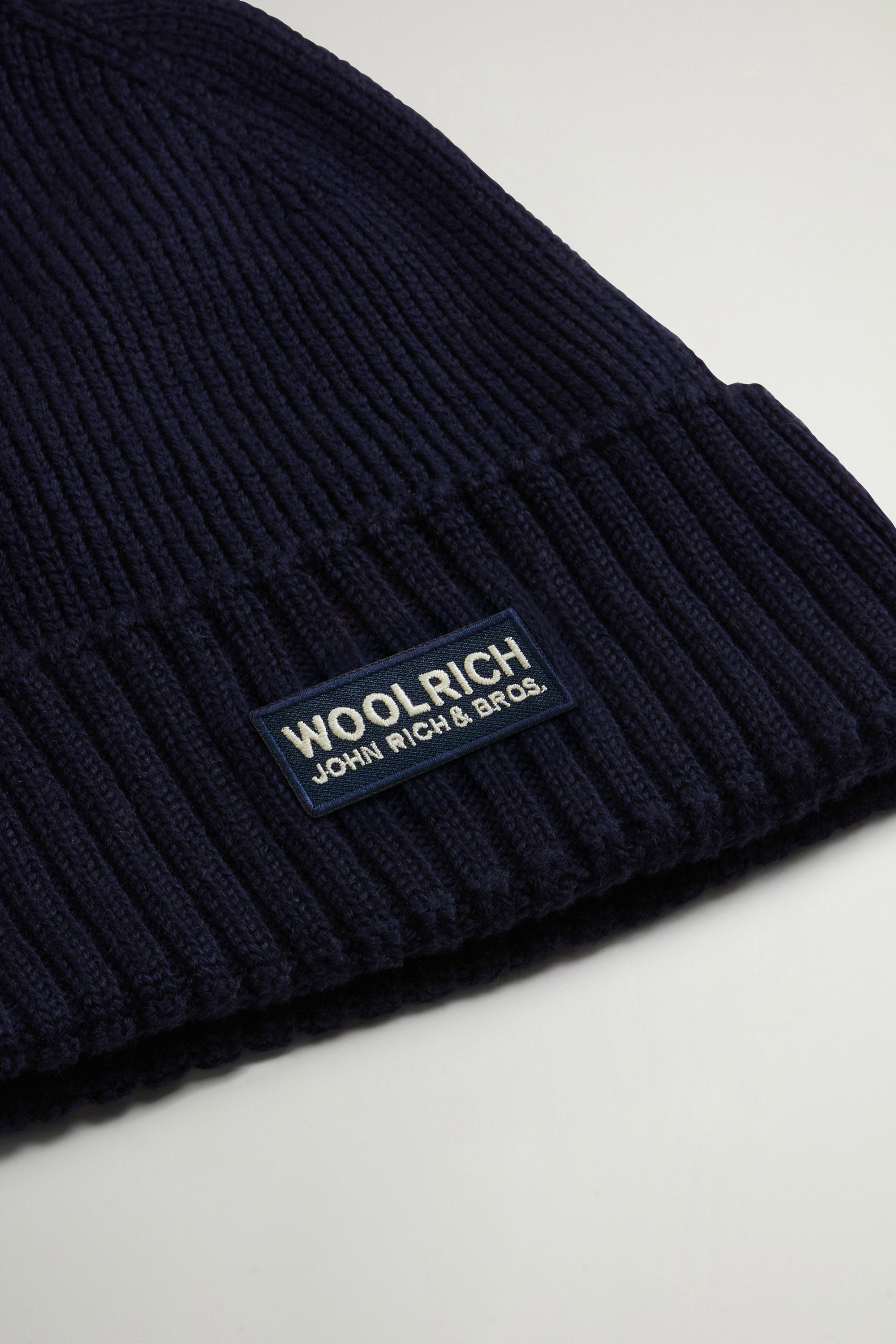Ribbed Beanie in Pure Merino Virgin Wool Blue photo 4 | Woolrich