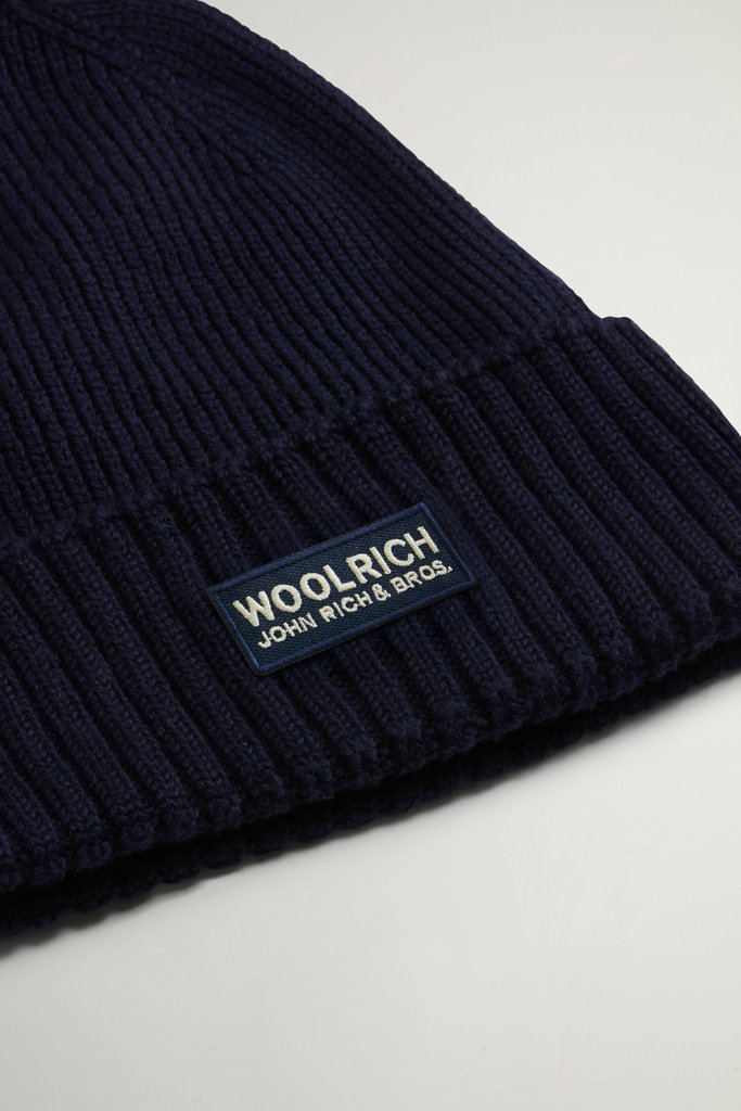 Ribbed Beanie in Pure Merino Virgin Wool Blue photo 4 | Woolrich