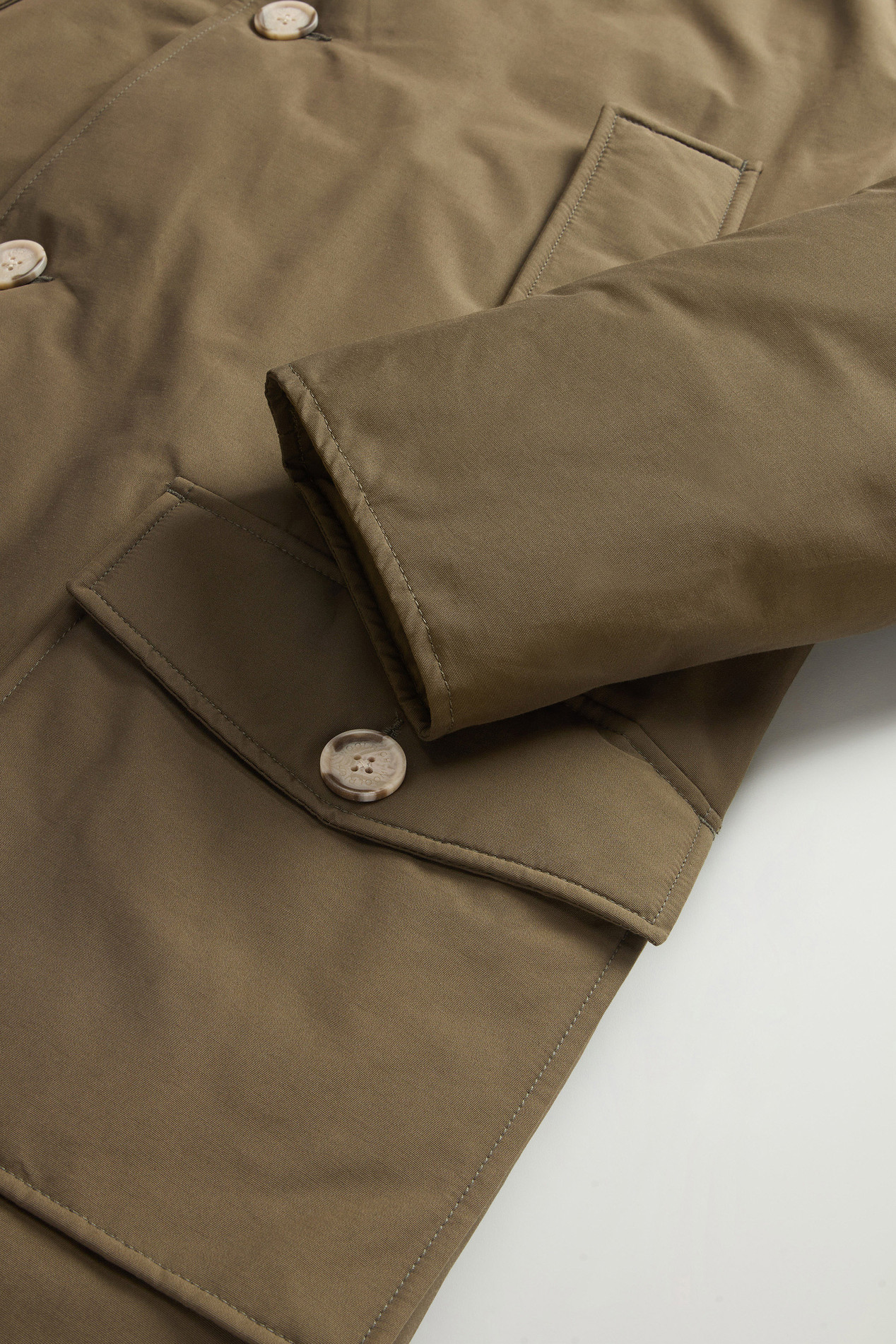 Arctic Parka in Ramar Cloth with Detachable Fur Trim Green photo 7 | Woolrich