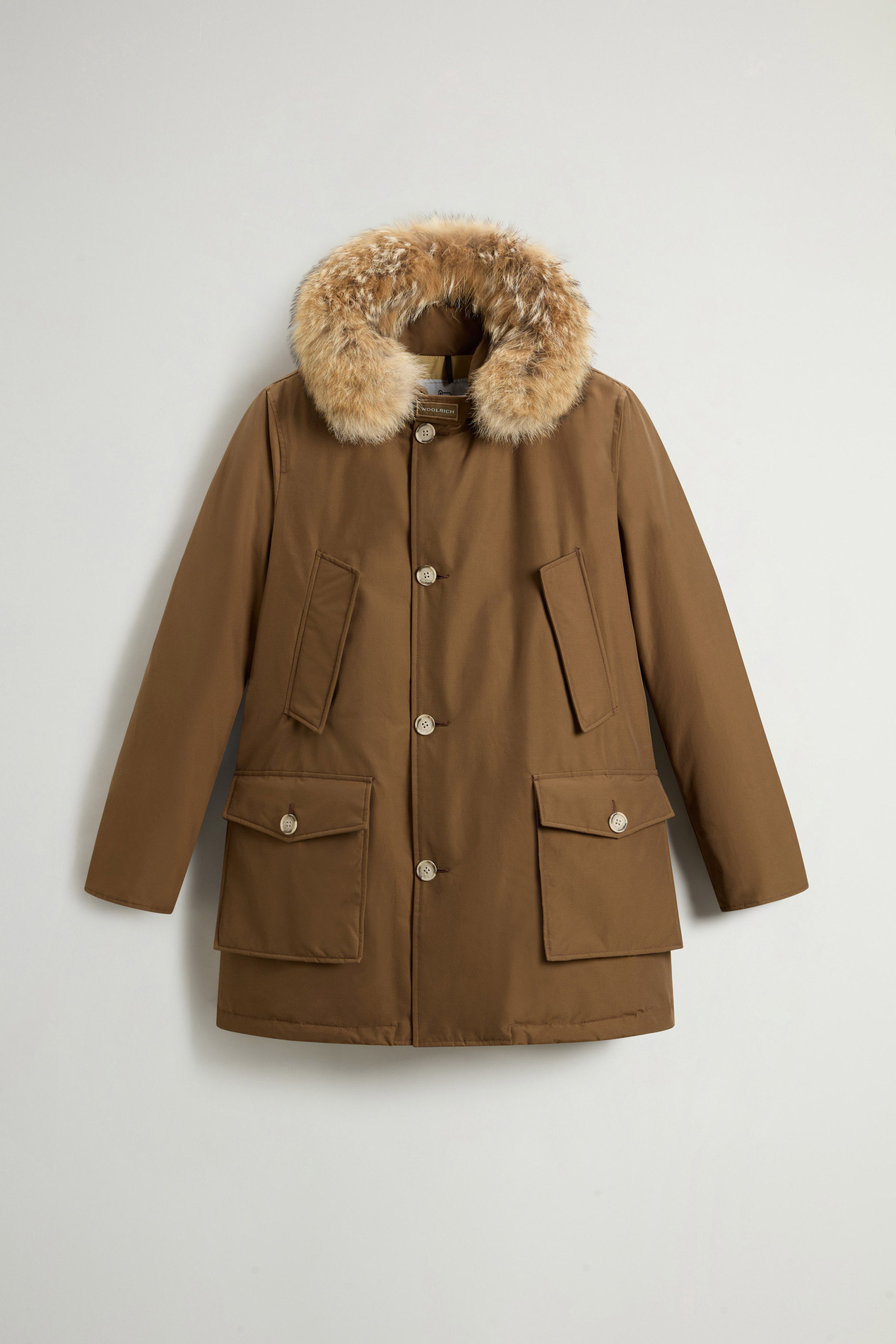Arctic Parka in Ramar Cloth with Detachable Fur Trim Brown photo 5 | Woolrich