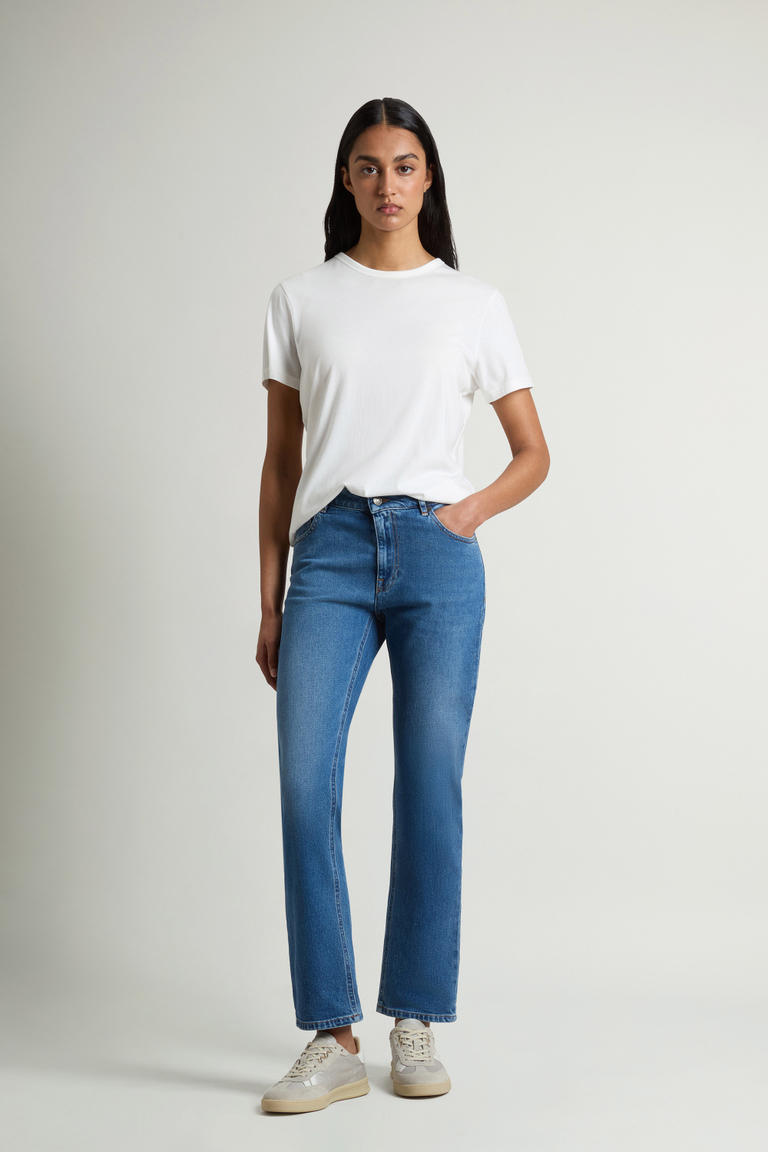 Five-Pocket-Hose aus Denim aus Baumwollstretch Blau photo 1 | Woolrich