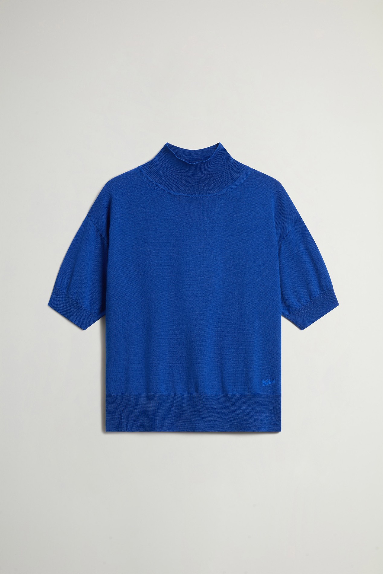 Knit Turtleneck T-Shirt in Pure Merino Virgin Wool Blue photo 5 | Woolrich