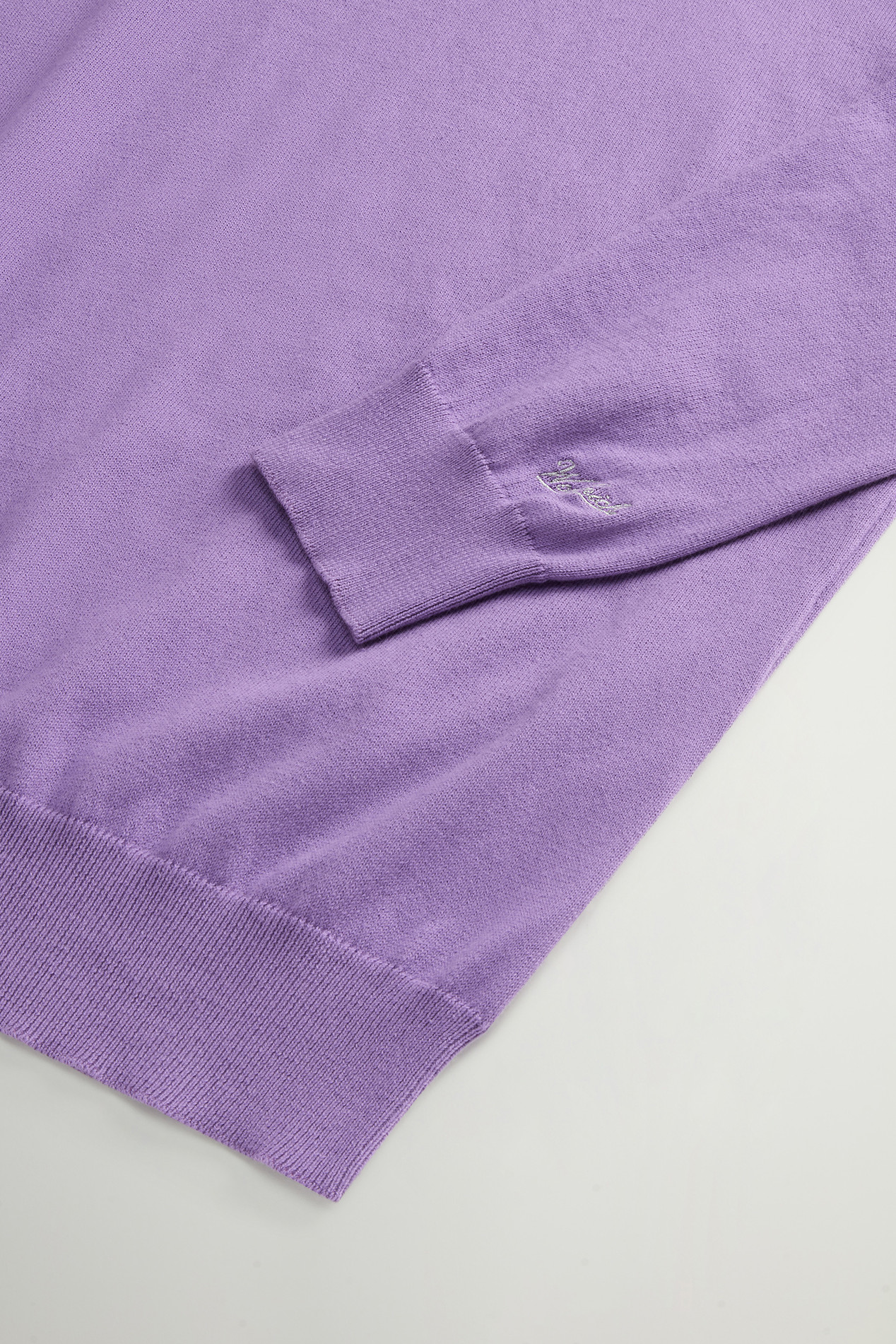 Crewneck Sweater in Pure Cotton with Embroidered Logo Purple photo 3 | Woolrich
