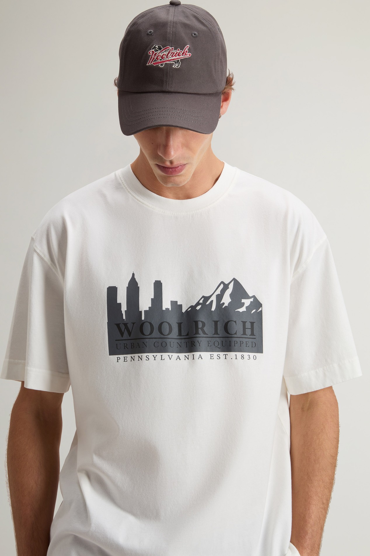 COTTON GRAPHIC T-SHIRT White photo 4 | Woolrich