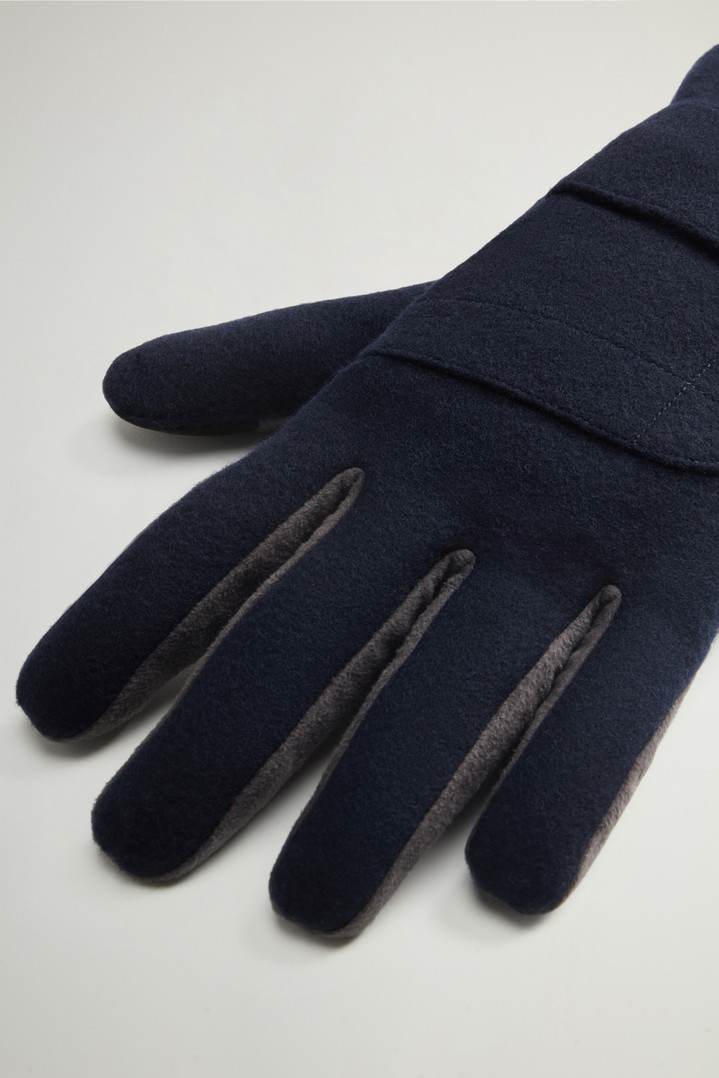 Gloves in Wool Blend with Adjustable Cuffs Blue photo 2 | Woolrich