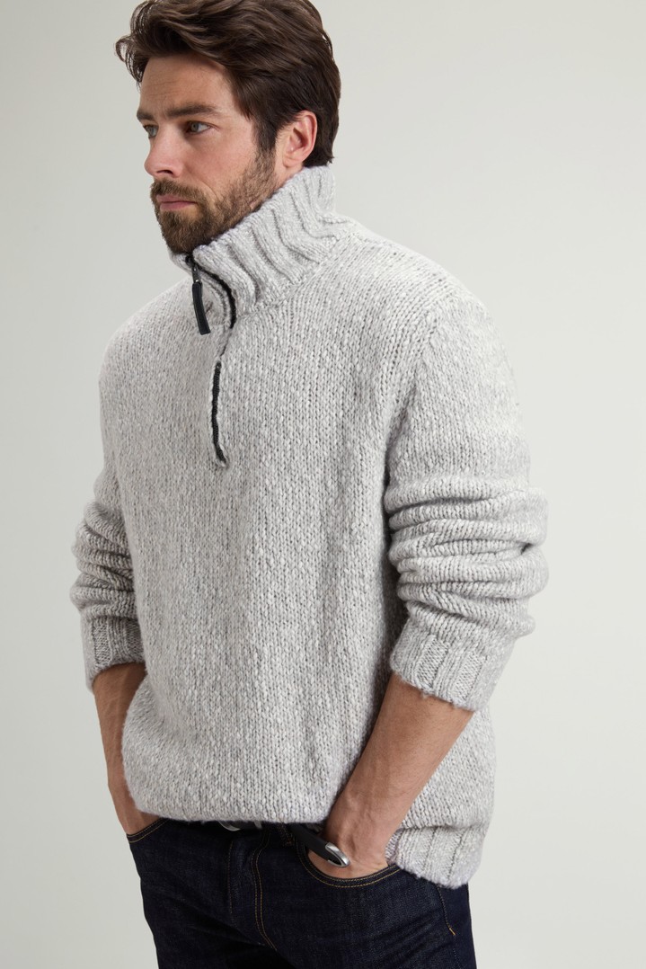 BOUTONNE COTTON WOOL HALF-ZIP GG4 Gray photo 4 | Woolrich