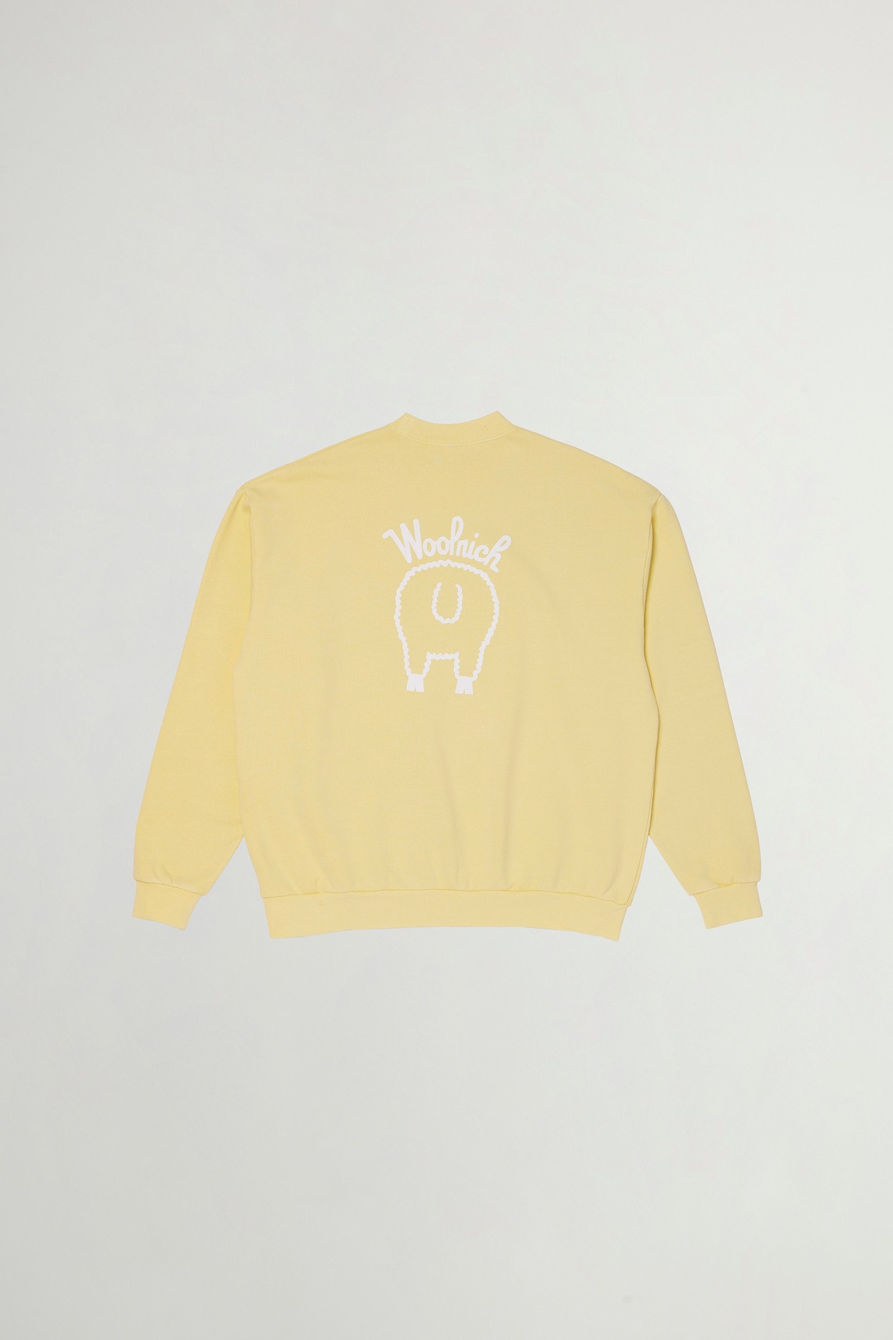 Pure Cotton Crewneck Sweatshirt with Printed Logo on the Chest and Back Yellow photo 2 | Woolrich