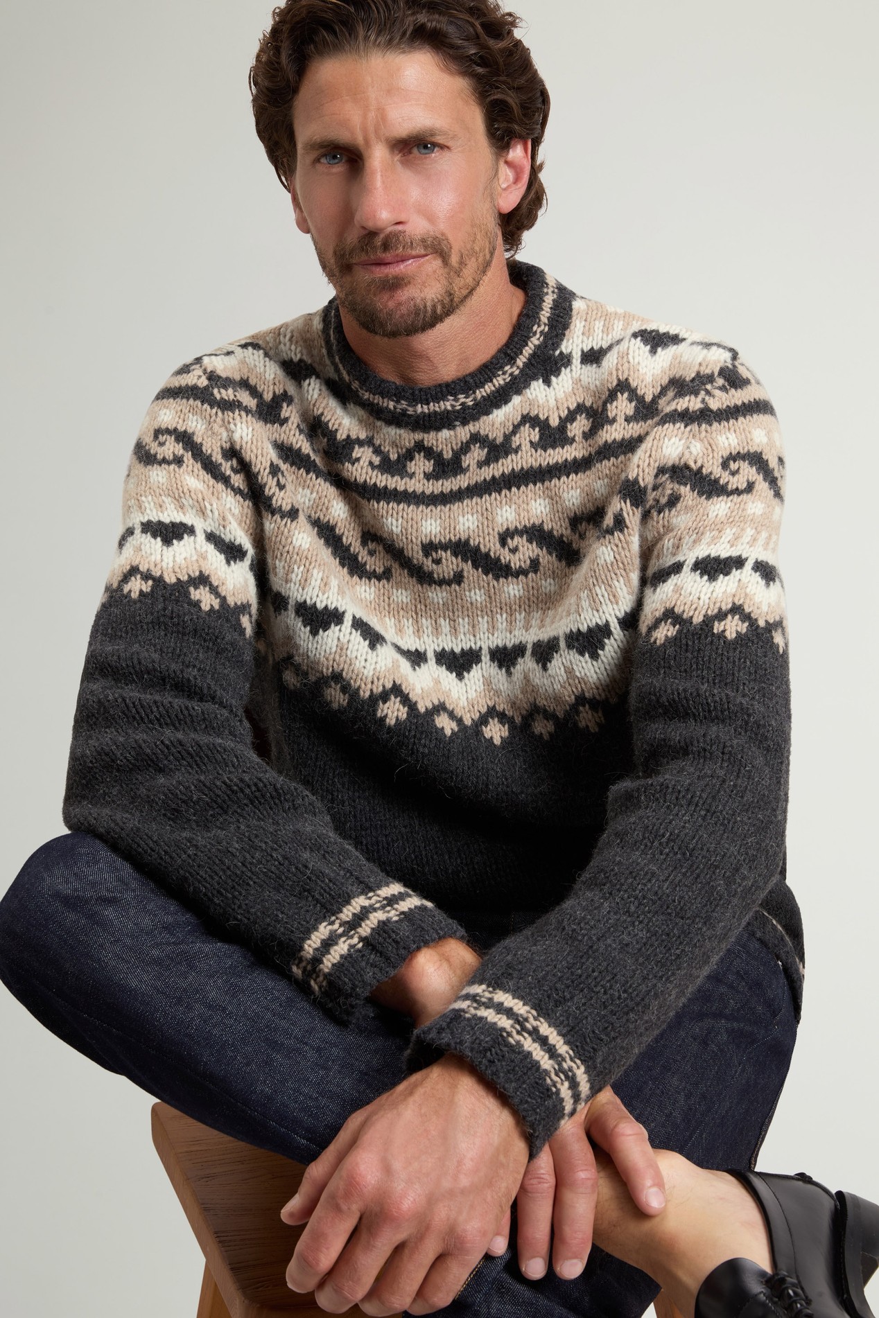 LAMBSWOOL MOHAIR CREWNECK GG4 Gray photo 4 | Woolrich