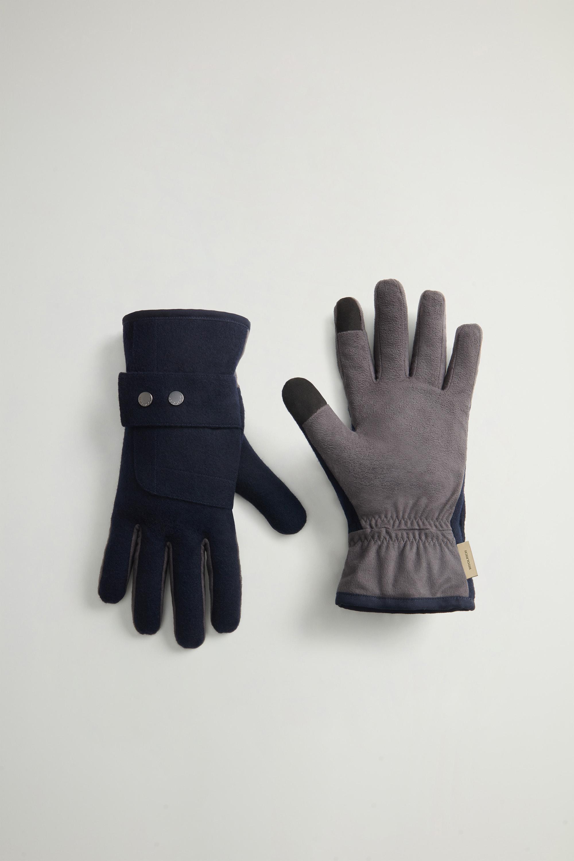 Gants en laine mélangée à poignets réglables Bleu photo 1 | Woolrich
