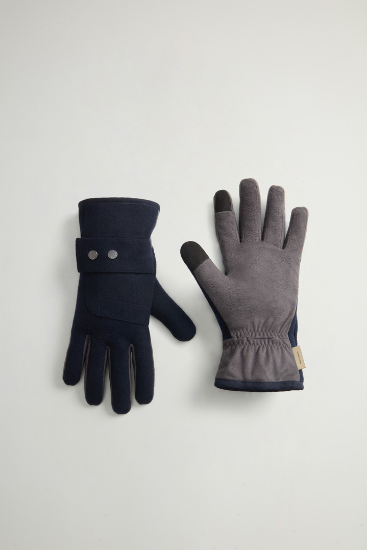 Gloves in Wool Blend with Adjustable Cuffs Blue photo 1 | Woolrich