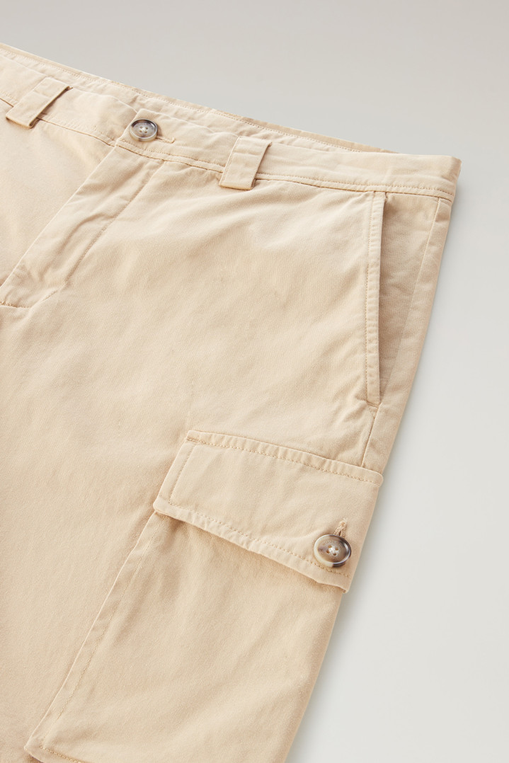 Garment-Dyed Cargo Shorts in Stretch Cotton Beige photo 3 | Woolrich