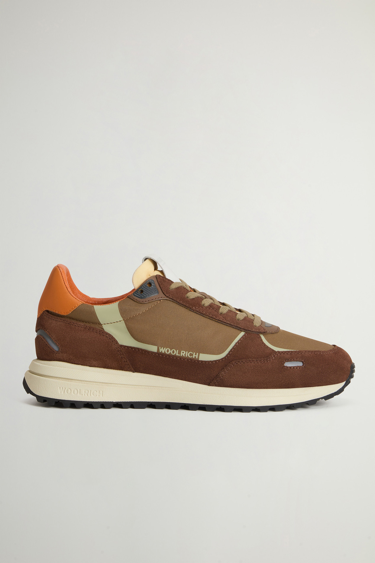 Retro Sneakers in Nylon with Leather Details Brown photo 1 | Woolrich