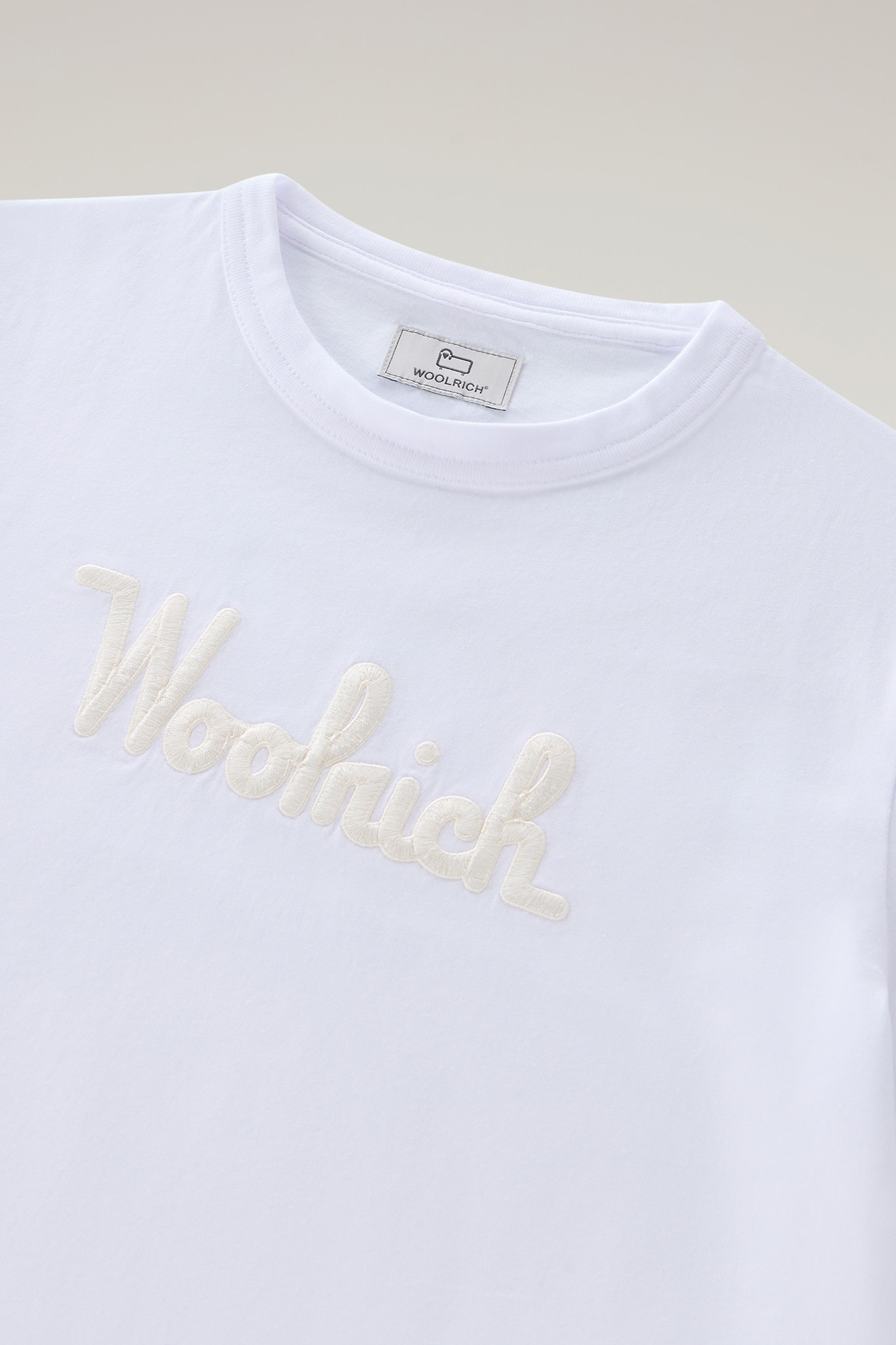 LOGO CREWNECK T-SHIRT White photo 3 | Woolrich