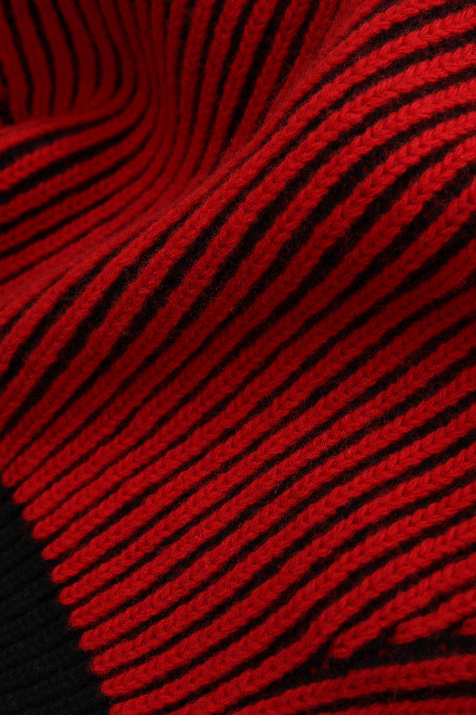 Turtleneck Sweater in Wool with Contrasting Sleeves Red photo 2 | Woolrich