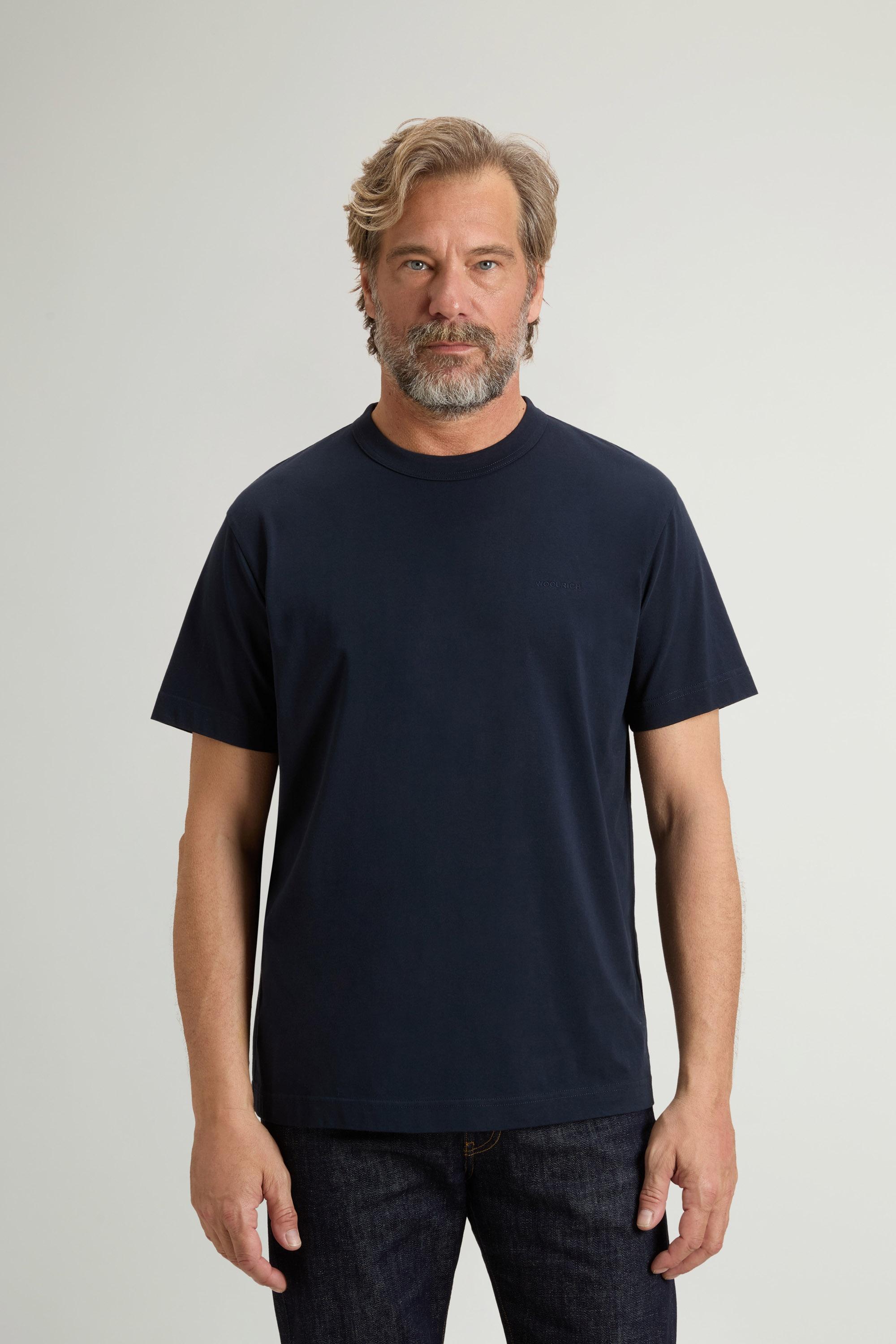 T-Shirt in Pure Organic Cotton Blue photo 1 | Woolrich