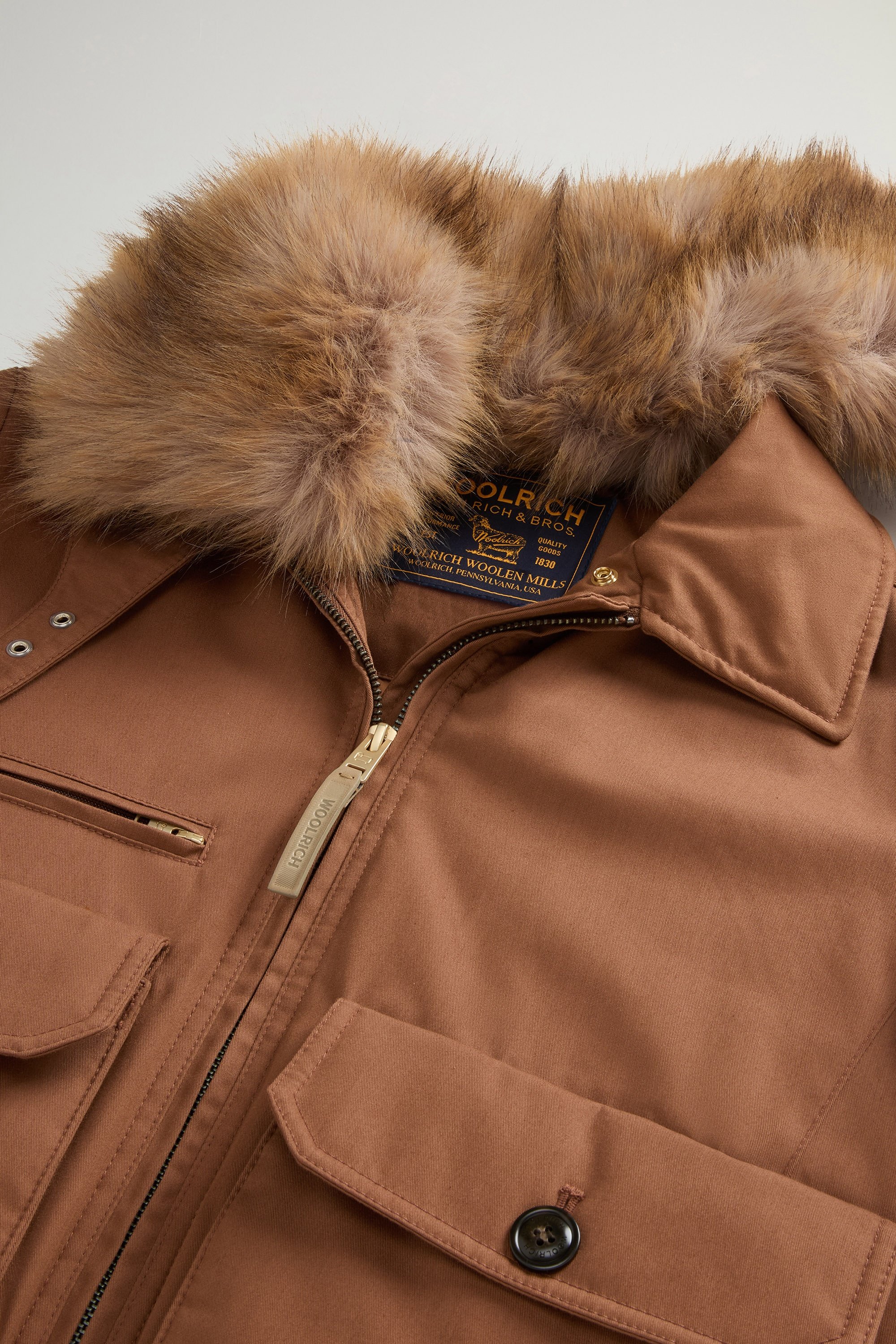 BEST COTTON FAUX FUR BOMBER Marron photo 6 | Woolrich