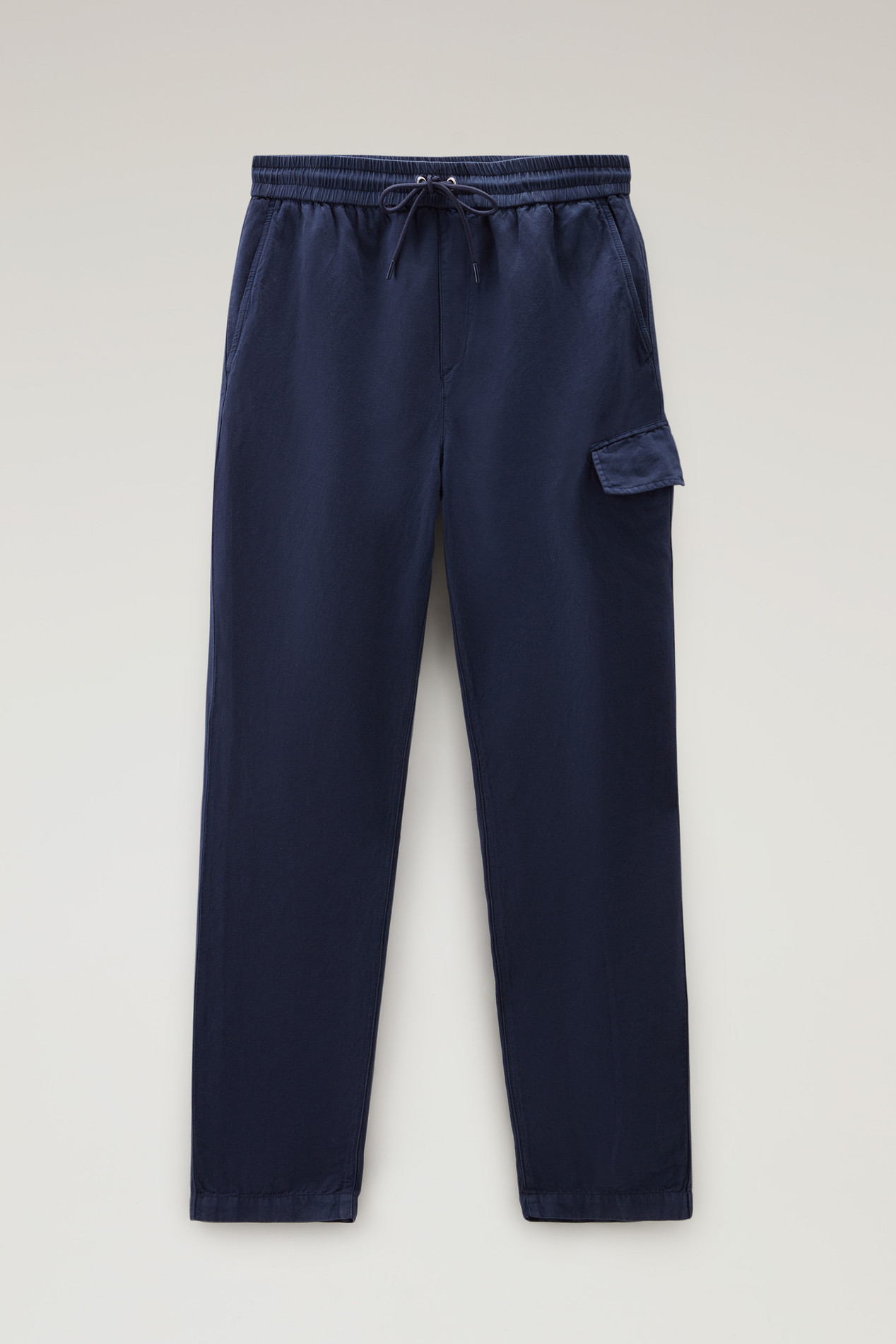 Garment Dyed Cargo Pants in Cotton-linen Blend Blue photo 1 | Woolrich