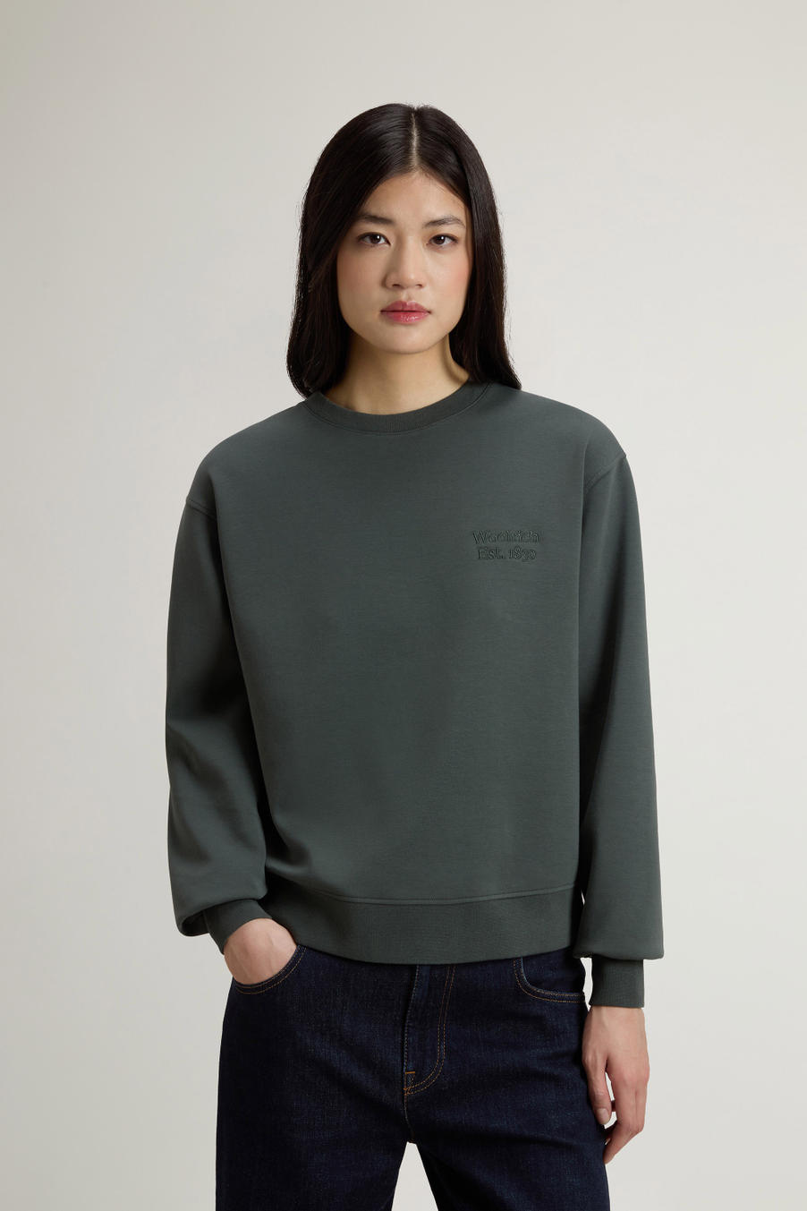 INTERLOCK CREWNECK Green photo 1 | Woolrich