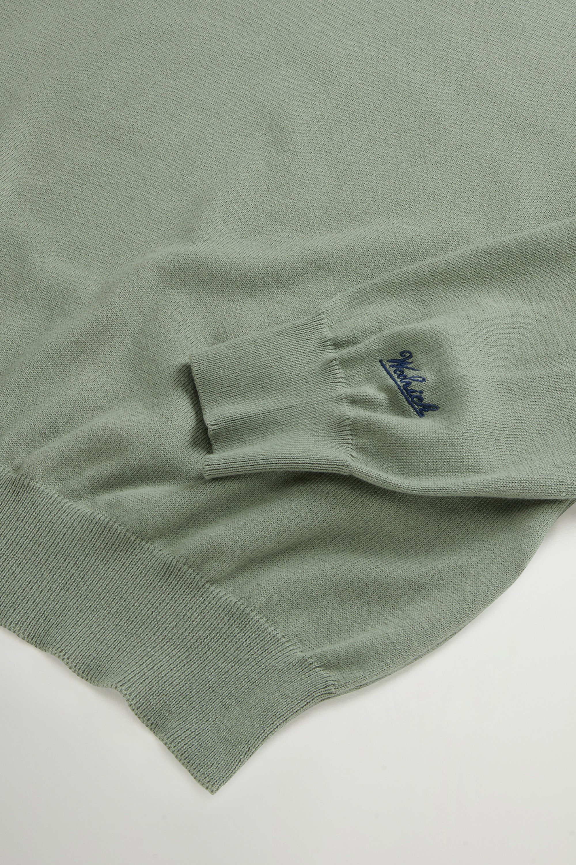 Crewneck Sweater in Pure Cotton Green photo 6 | Woolrich
