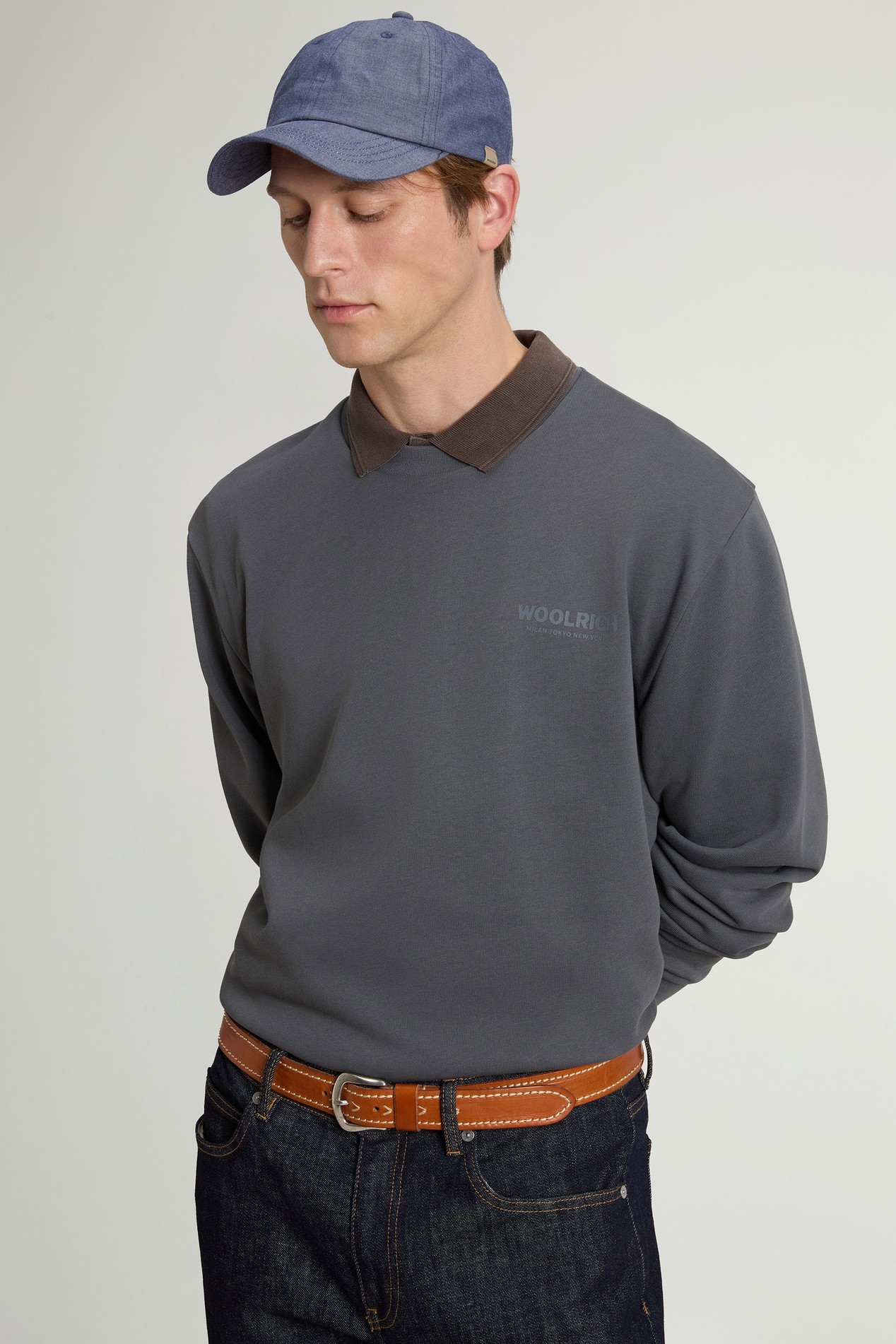 MACRO LOGO CREWNECK Gray photo 4 | Woolrich