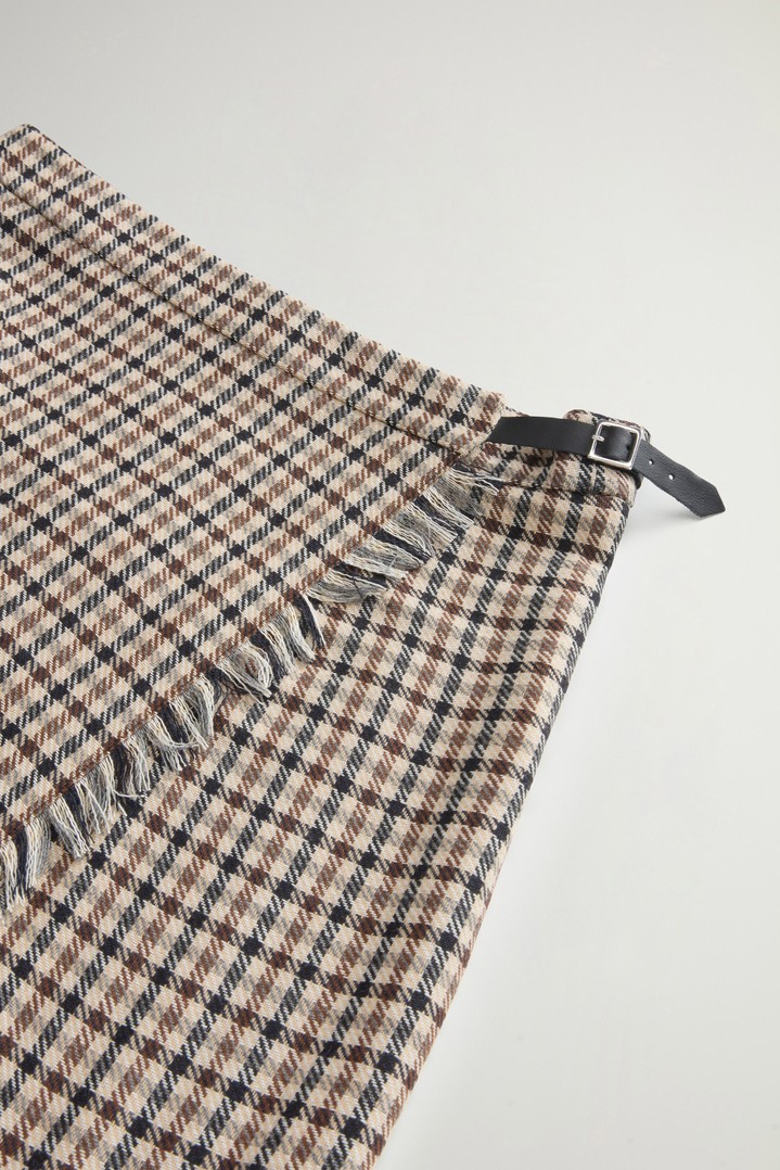 Checked Skirt in Wool Blend Beige photo 2 | Woolrich