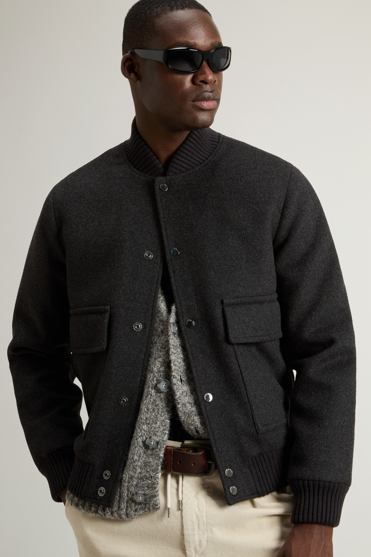Miles Bomber Jacket in Wool Blend Gray photo 4 | Woolrich