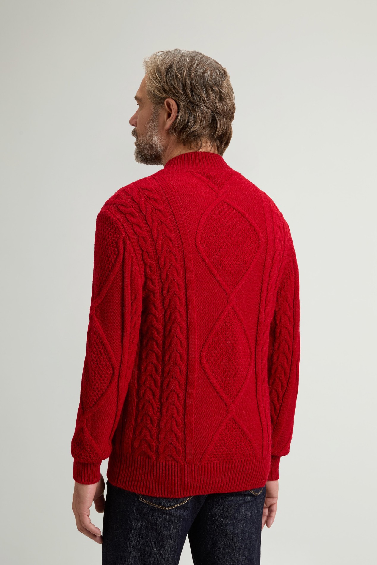 ALPACA BLEND CABLE MOCK NECK GG6 Red photo 3 | Woolrich