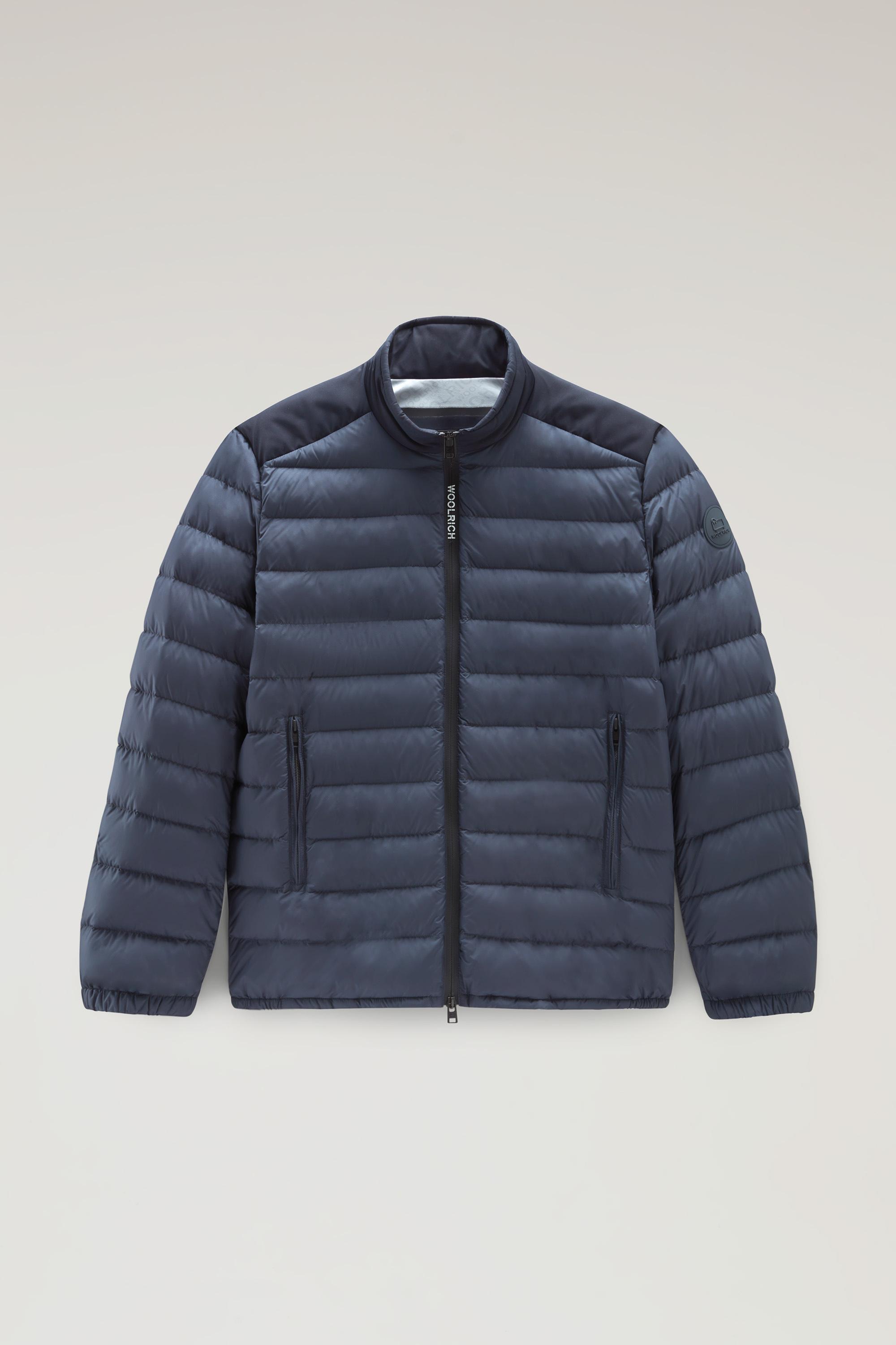 Bering Tech Lightweight Hybrid Down Jacket in Microfibre Blue photo 1 | Woolrich