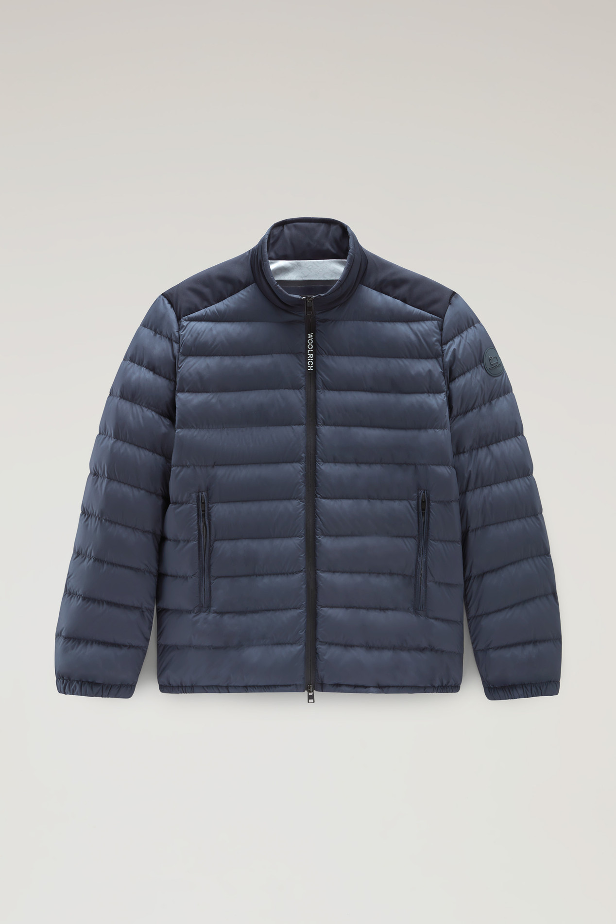 Bering Tech Lightweight Hybrid Down Jacket in Microfibre Blue photo 1 | Woolrich