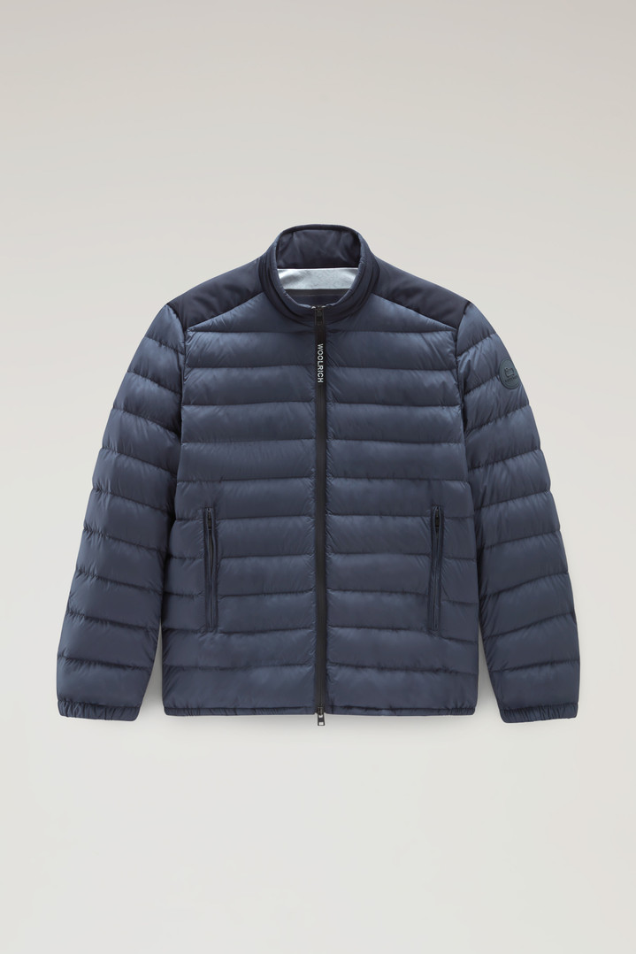 Bering Tech Lightweight Hybrid Down Jacket in Microfibre Blue photo 1 | Woolrich